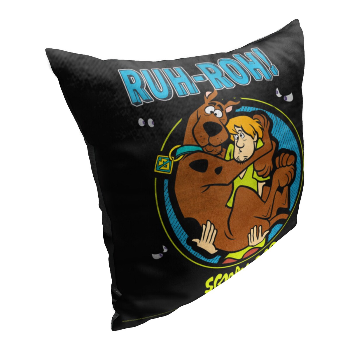 Scooby Doo Like Ruh Roh Scoob Printed Throw Pillow - Black