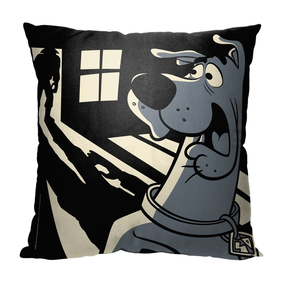 Scooby Doo Spooky Surprise Printed Throw Pillow - Black