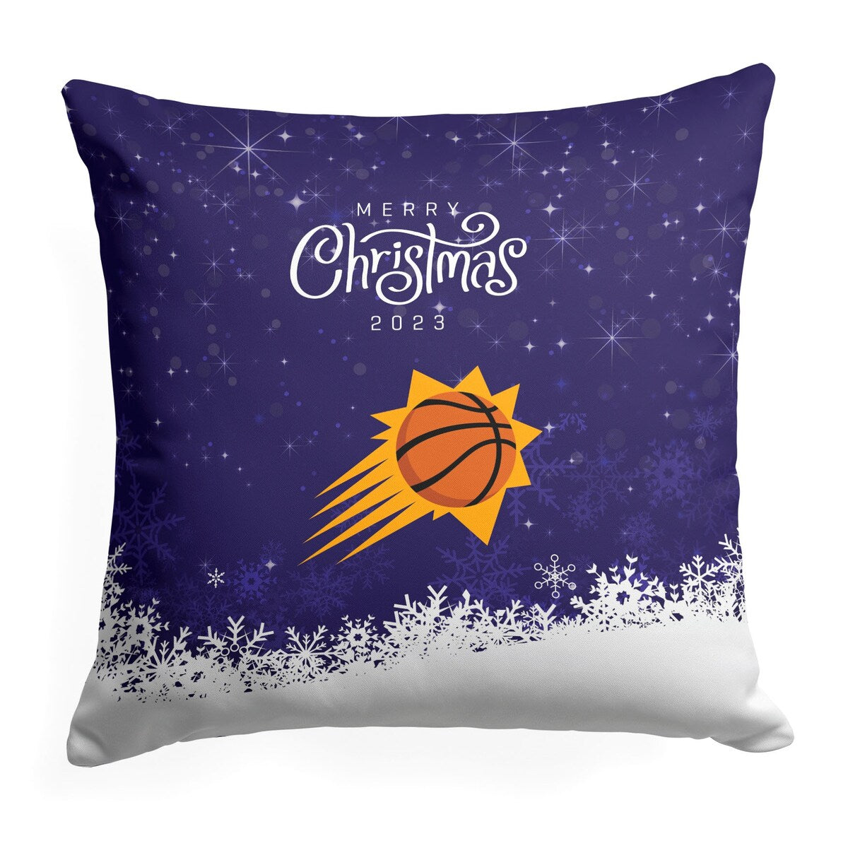 NBA Christmas 2023 Suns Printed Throw Pillow - Purple