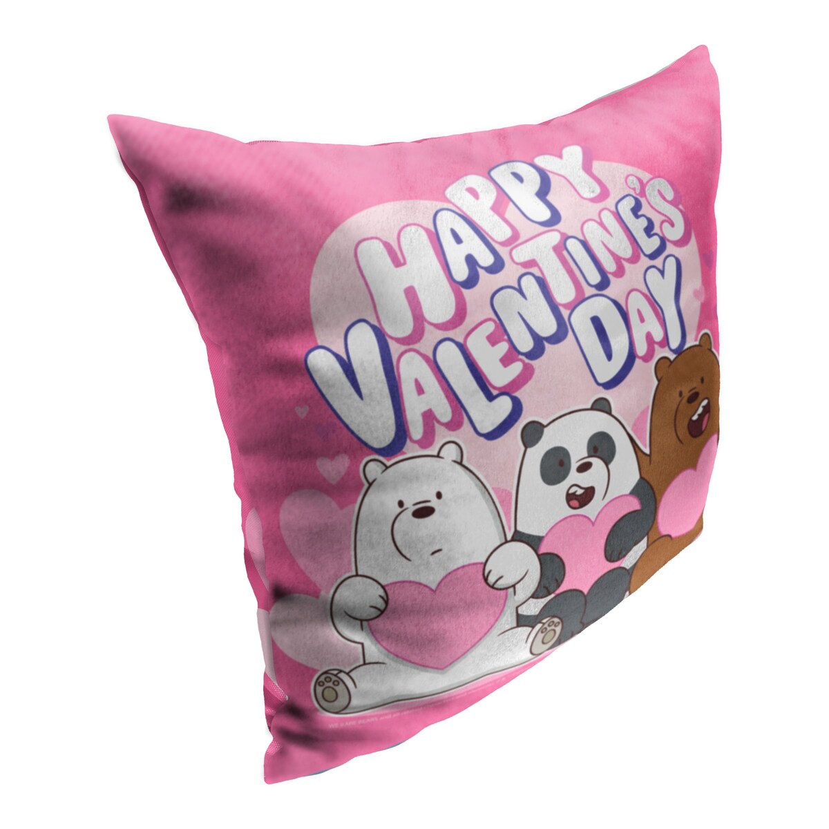 CN We Bare Bears Beary Loveable Printed Throw Pillow - Pink