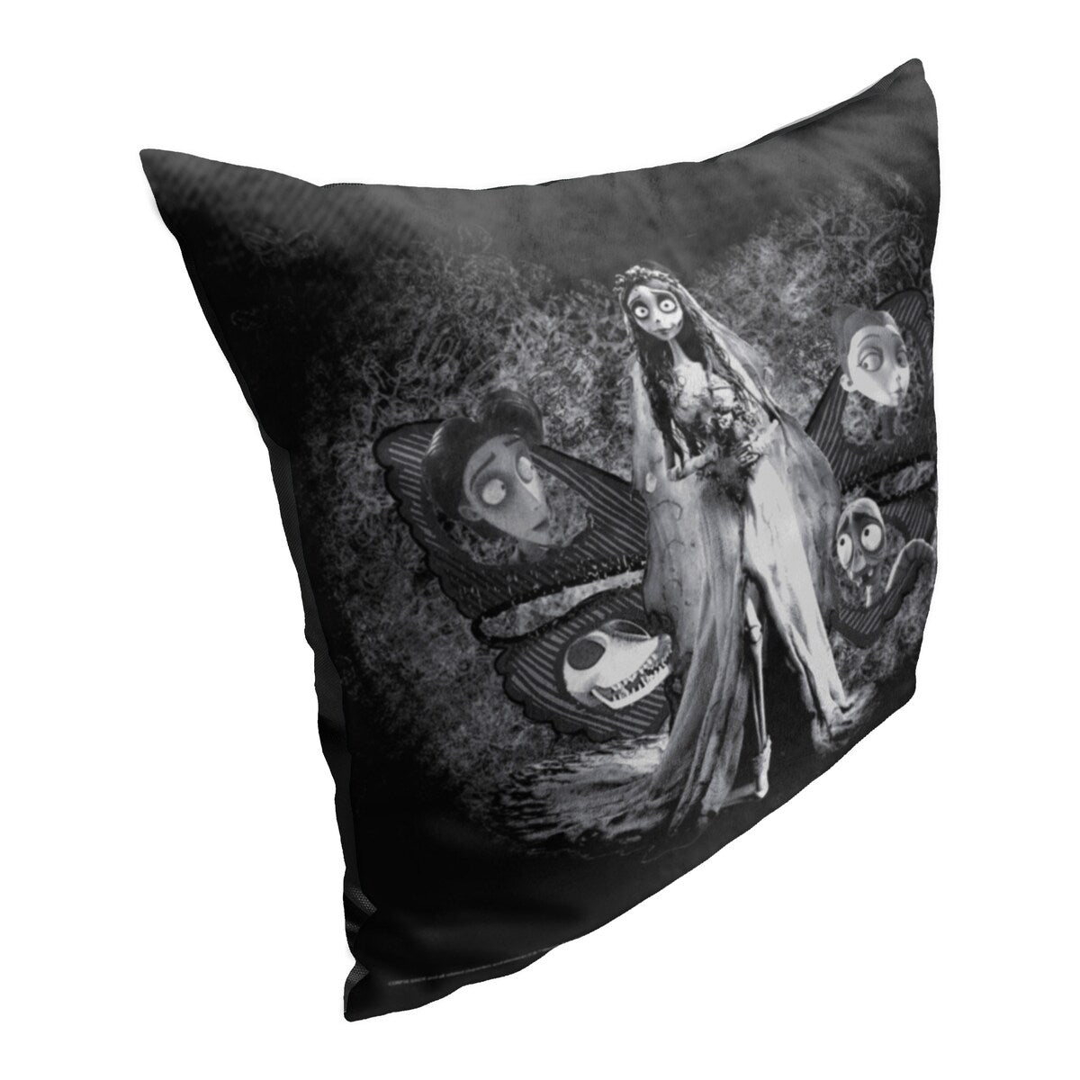 Warner Brothers Corpse Bride Black and White 18 Inch Throw Pillow