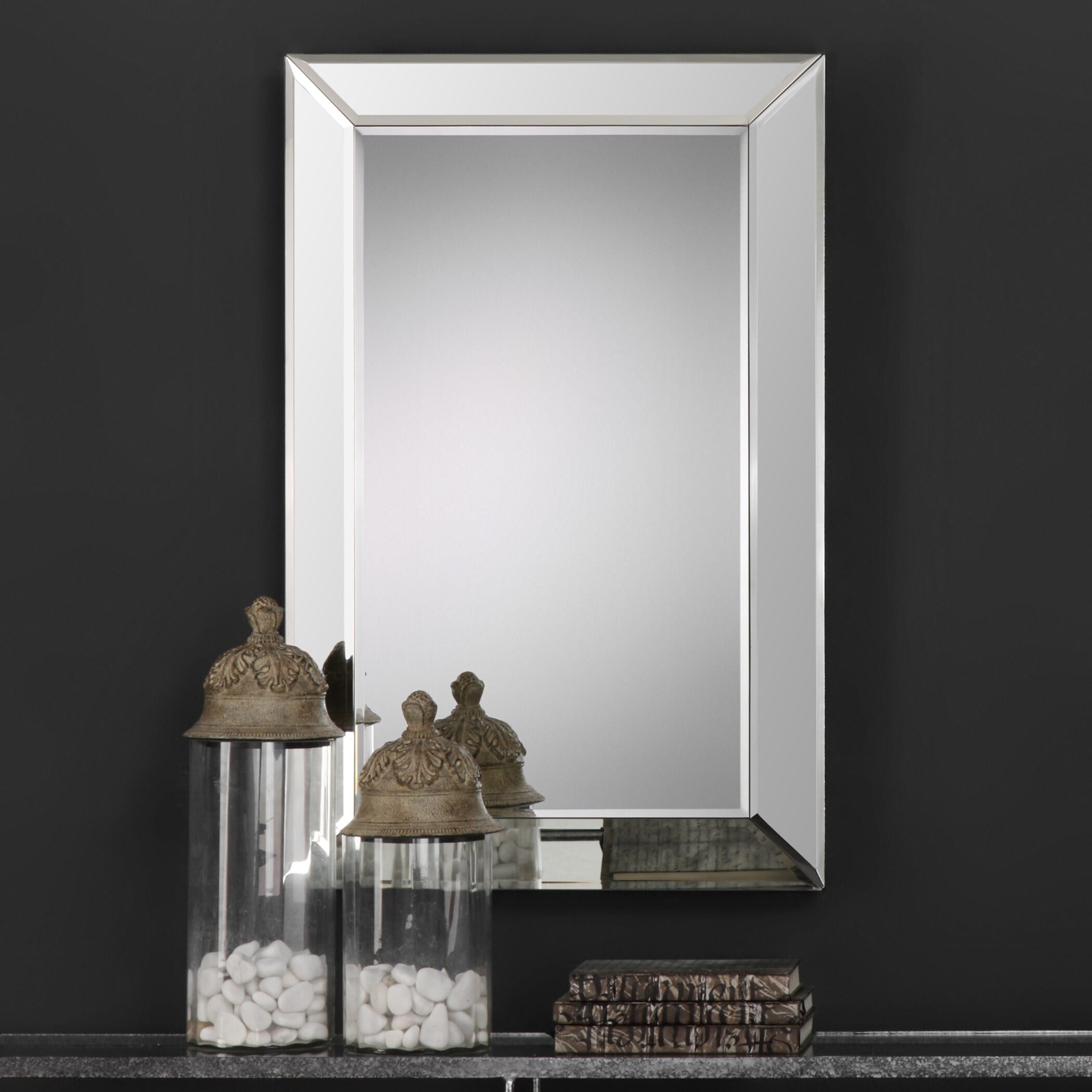 Copper Grove Segudet Silver Beveled Wall Mirror - 22x34x1.25