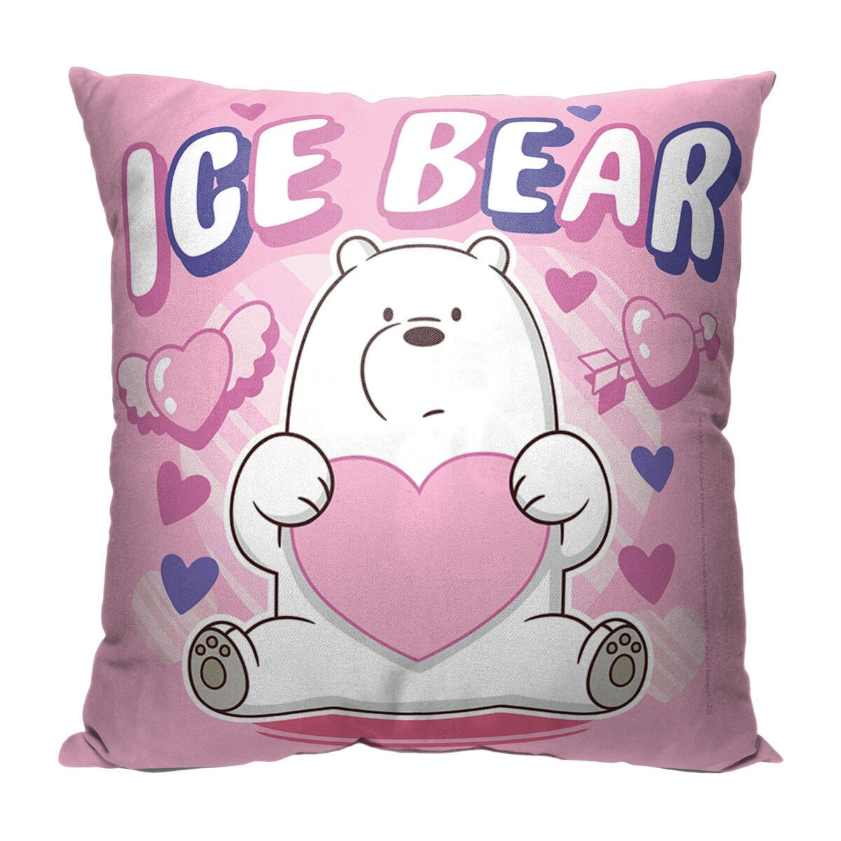 CN We Bare Bears Ice Bear Printed Throw Pillow - Pink