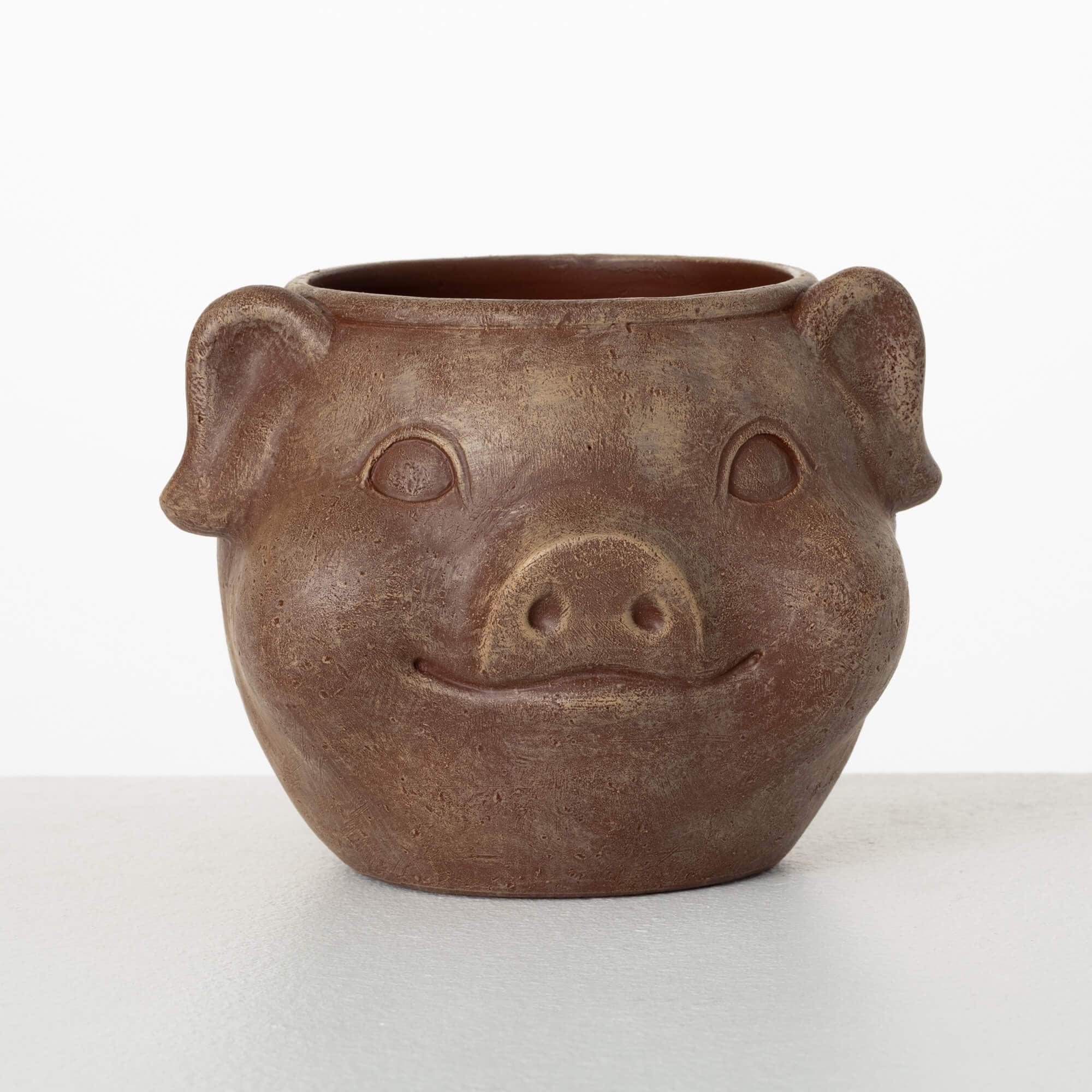 Sullivans Brown Outdoor Animal Planter, Resin