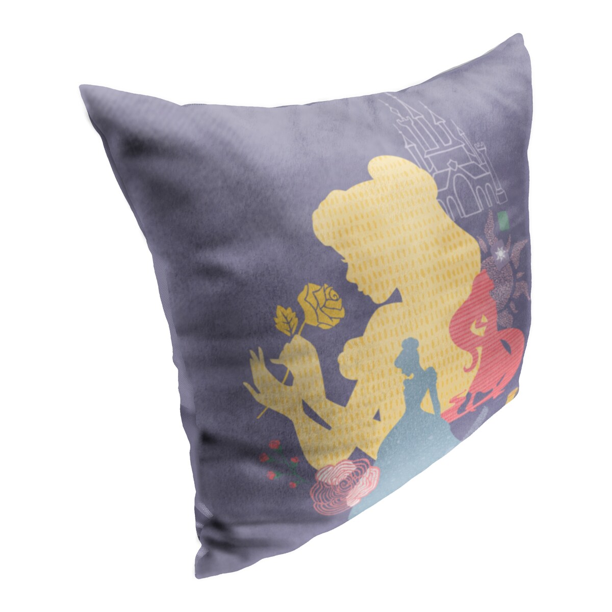 Disney Princess Royal Silhouette Printed Throw Pillow - Purple