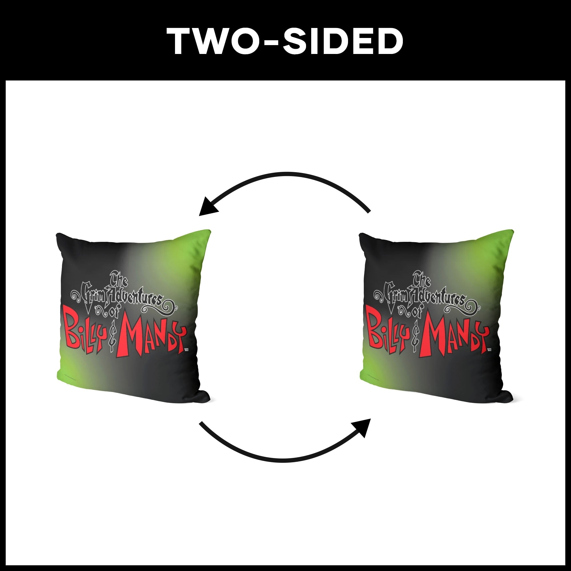 Cartoon Network Billy And Mandy Title Logo 18 Inch Throw Pillow