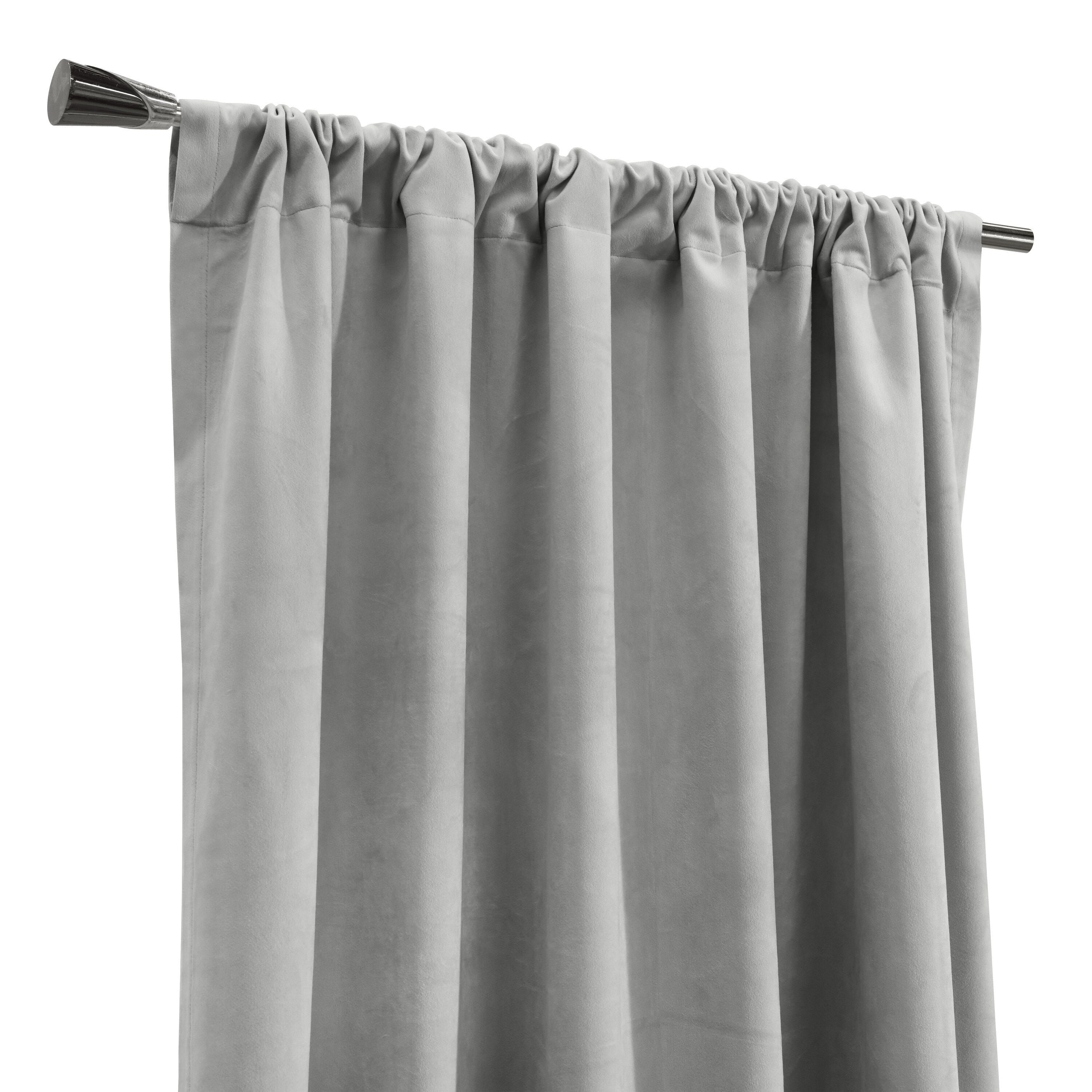 Seren Room Darkening Dual Header Velvety Curtain Panel