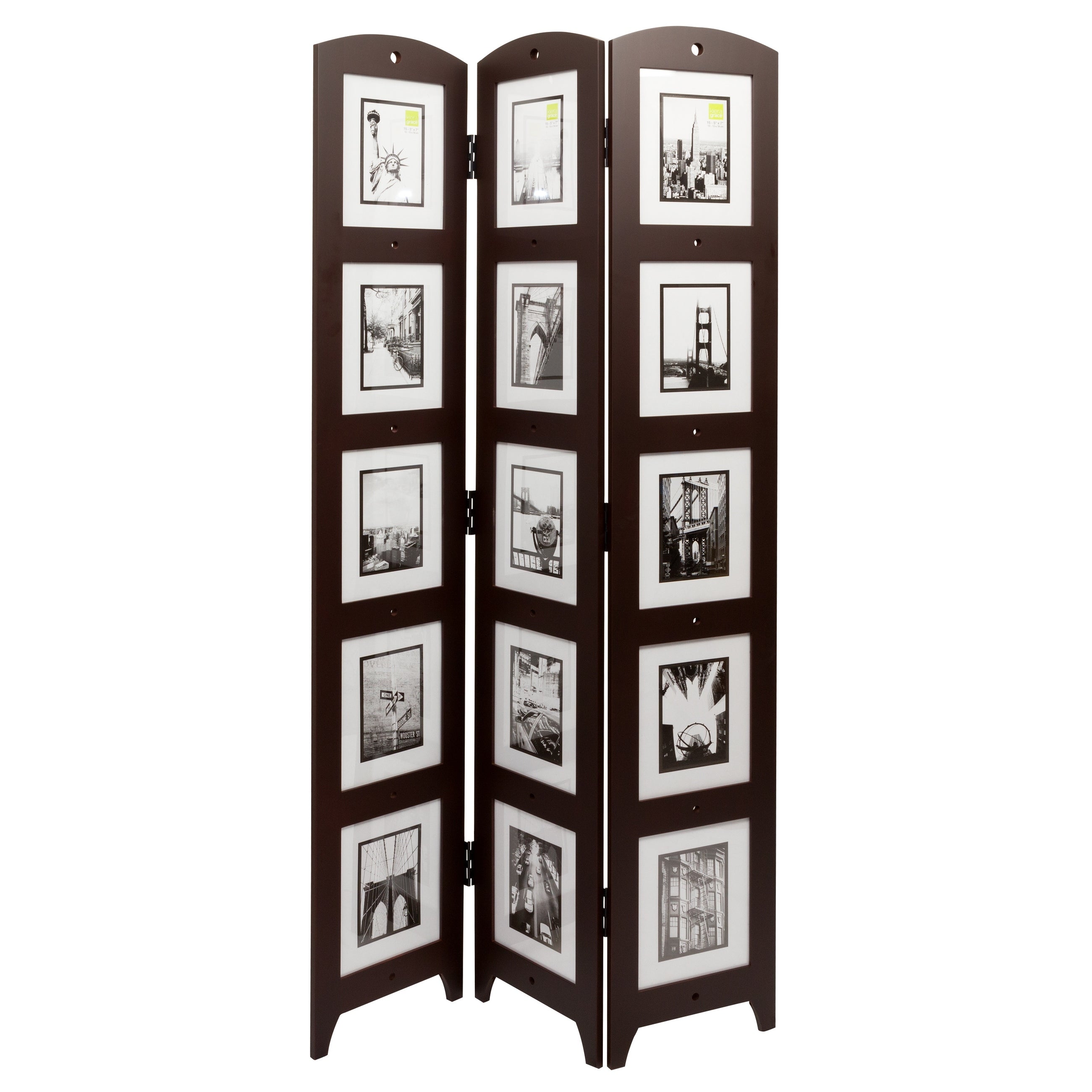 kieragrace KG Photo 3-Panel Room Divider - Brown - 33 x 64.5 x 0.65