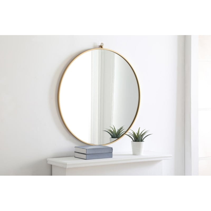 Carson Carrington Labbemala Metal Framed Round Wall Mirror