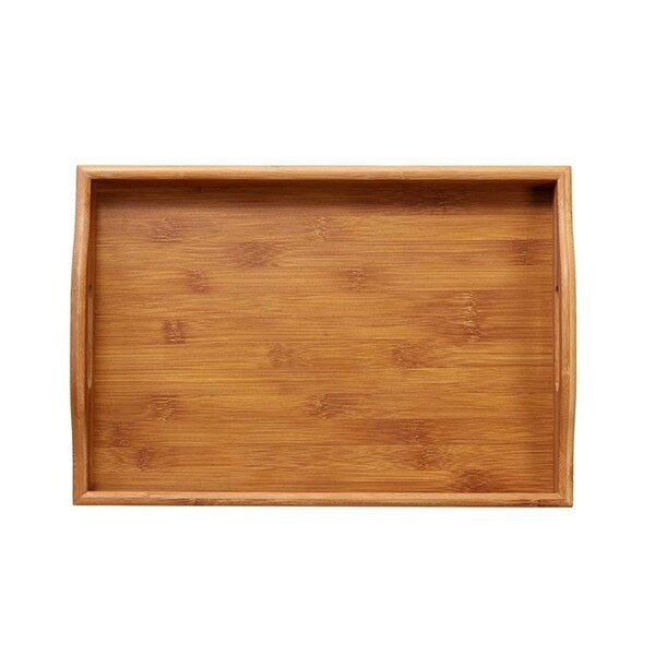 Juvale Wood Food Serving Tray with Handles, 16 x 11 x 2, Serve Coffee, Tea