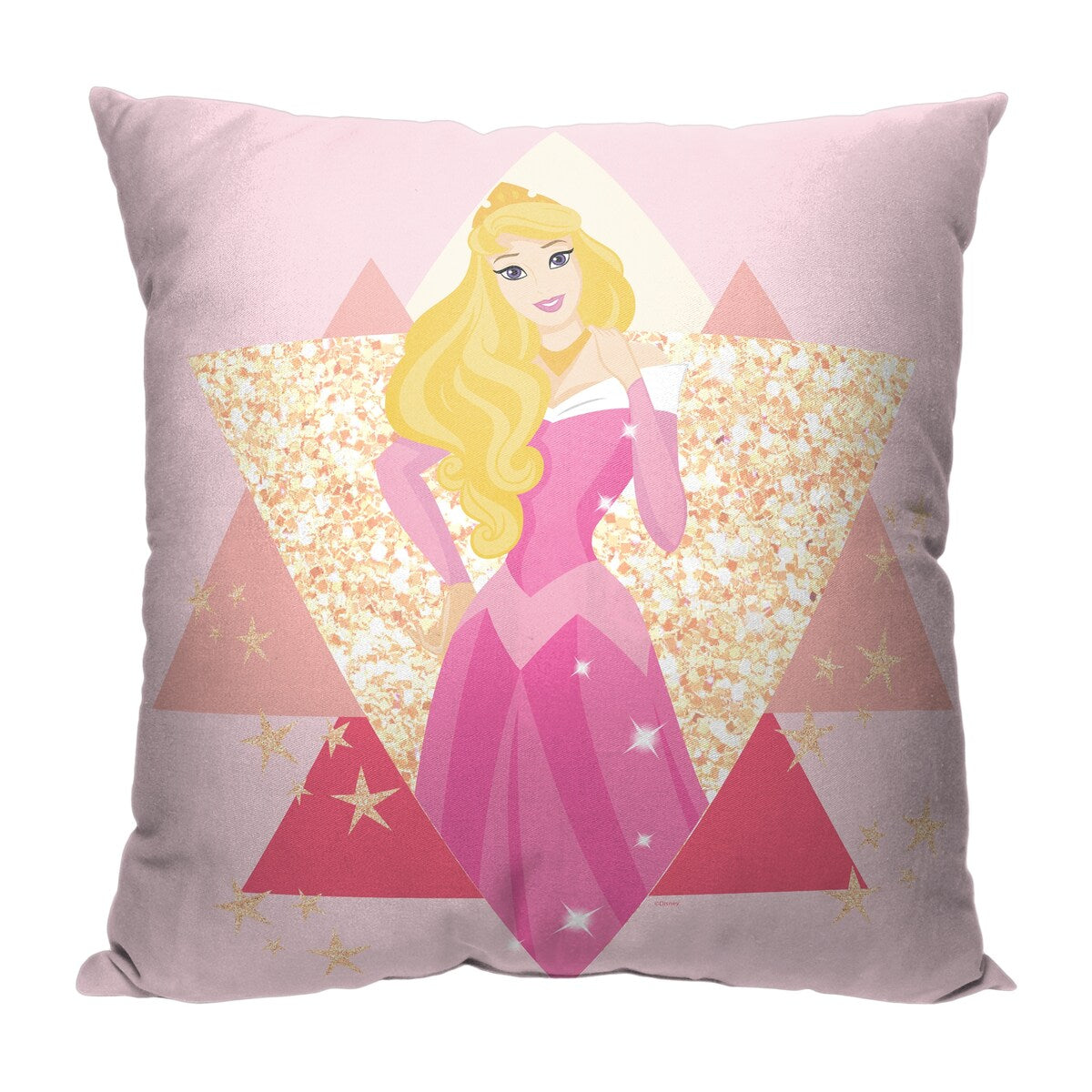 Disney Princess Sparkly Beauty Printed Throw Pillow - Pink