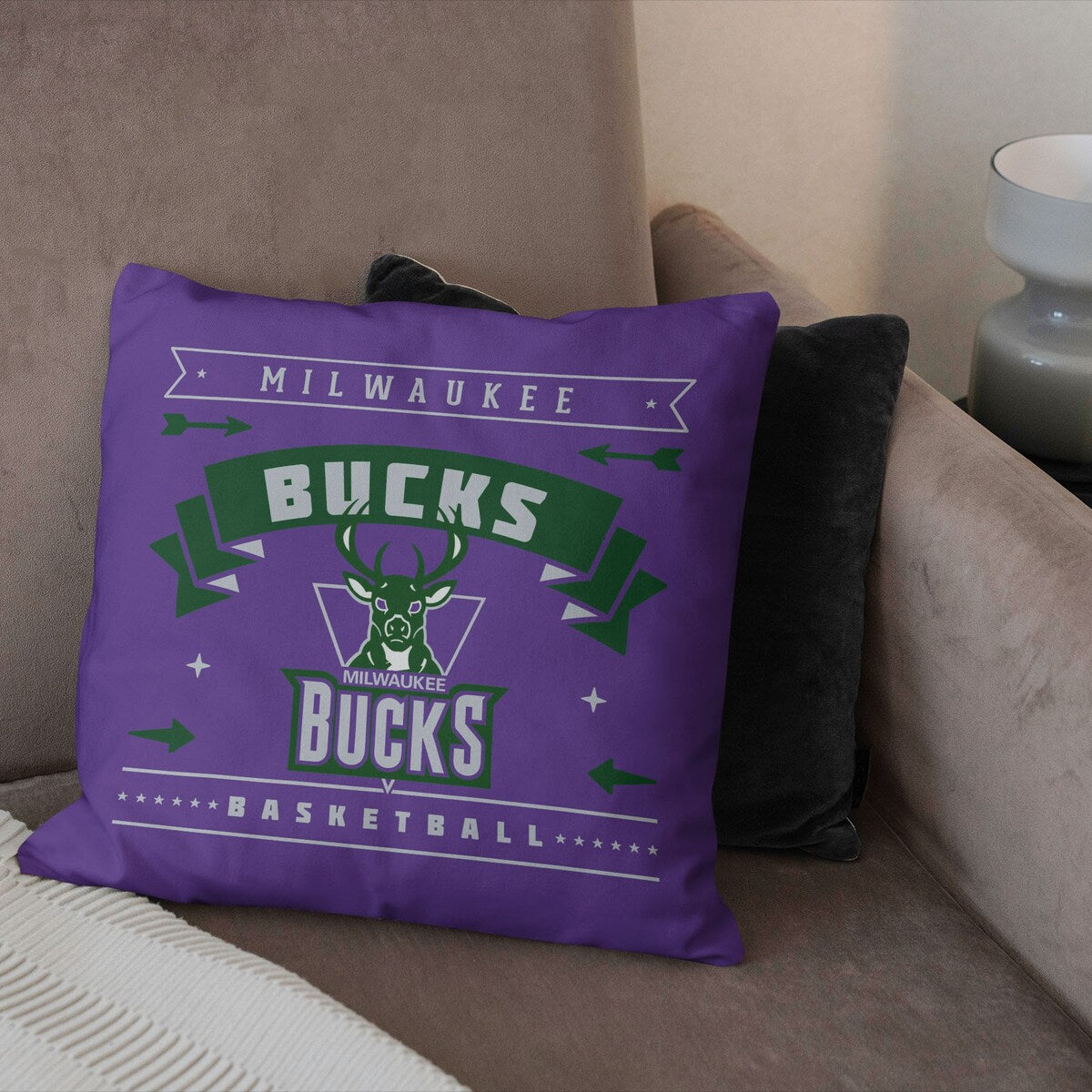 NBA Hardwood Classic Bucks Printed Throw Pillow - Purple