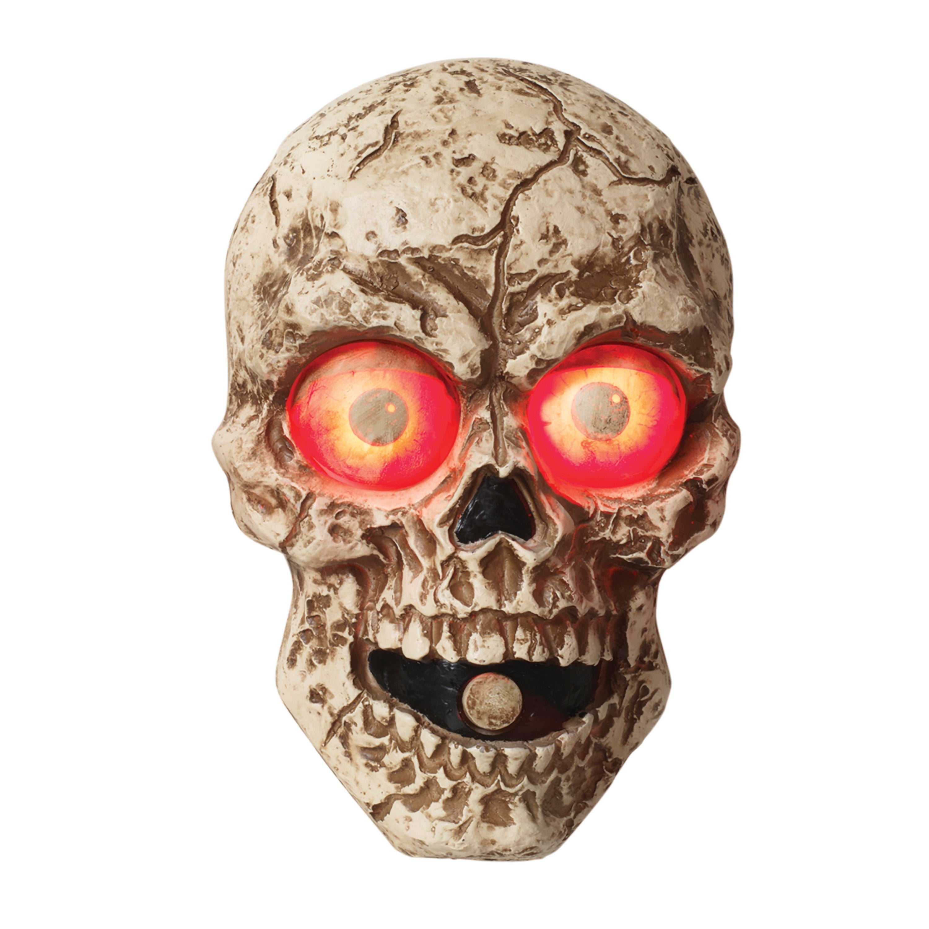 8 in. Illuminated Animated Wall Hanging Halloween Skull