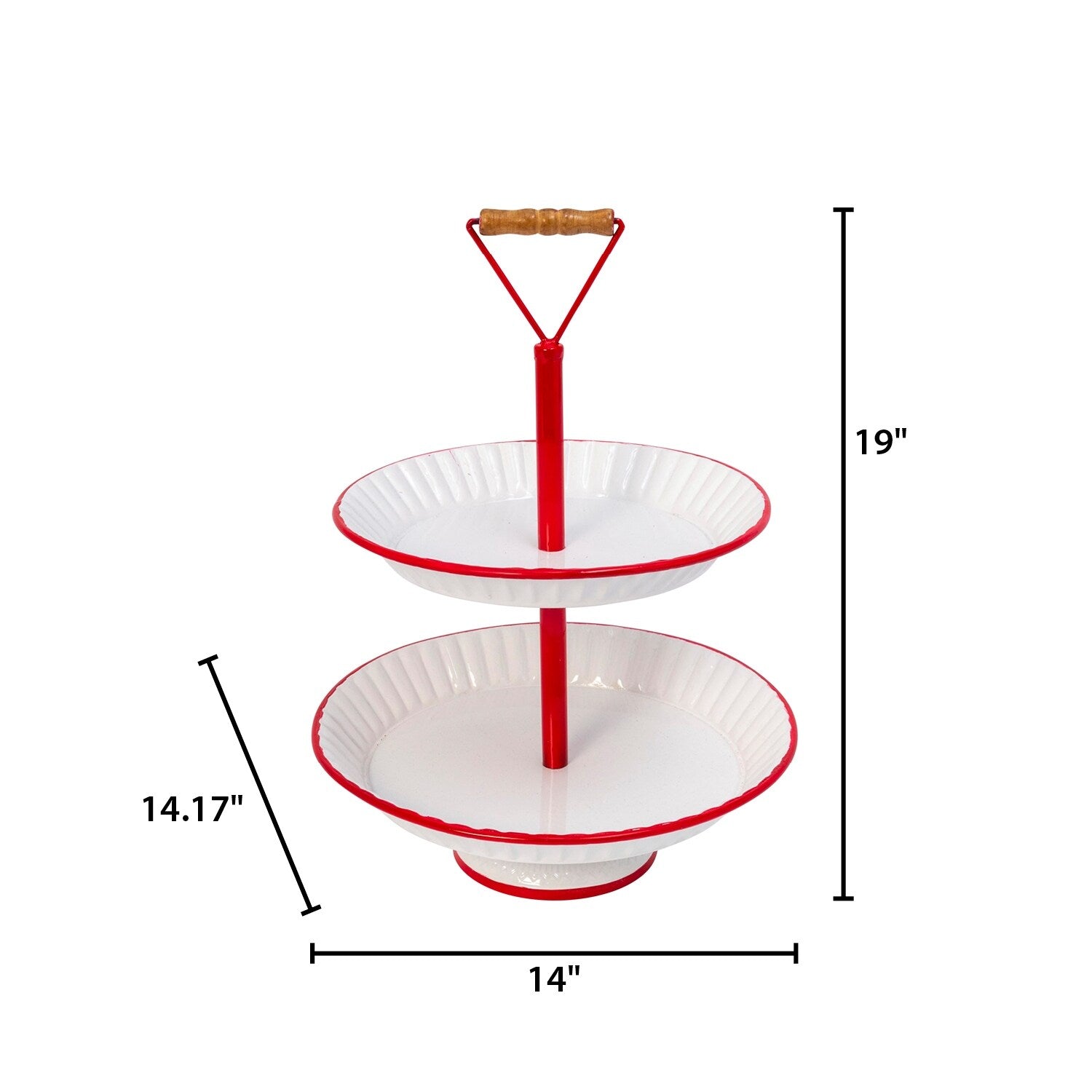 19.3 in. Metal Two Tiered Serving Tray