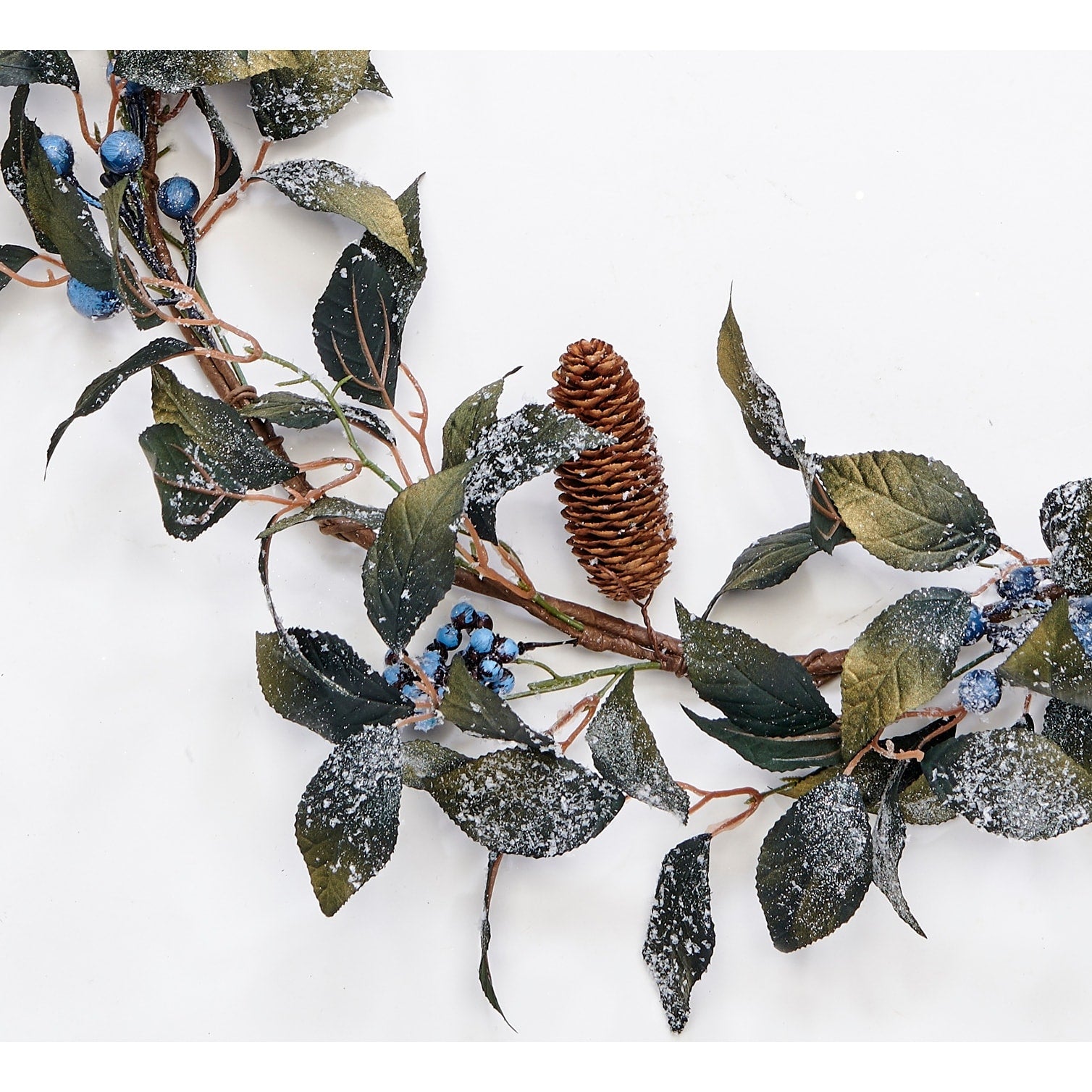 60 Artificial Icy Blueberry and Leaves Garland - Blue - 60