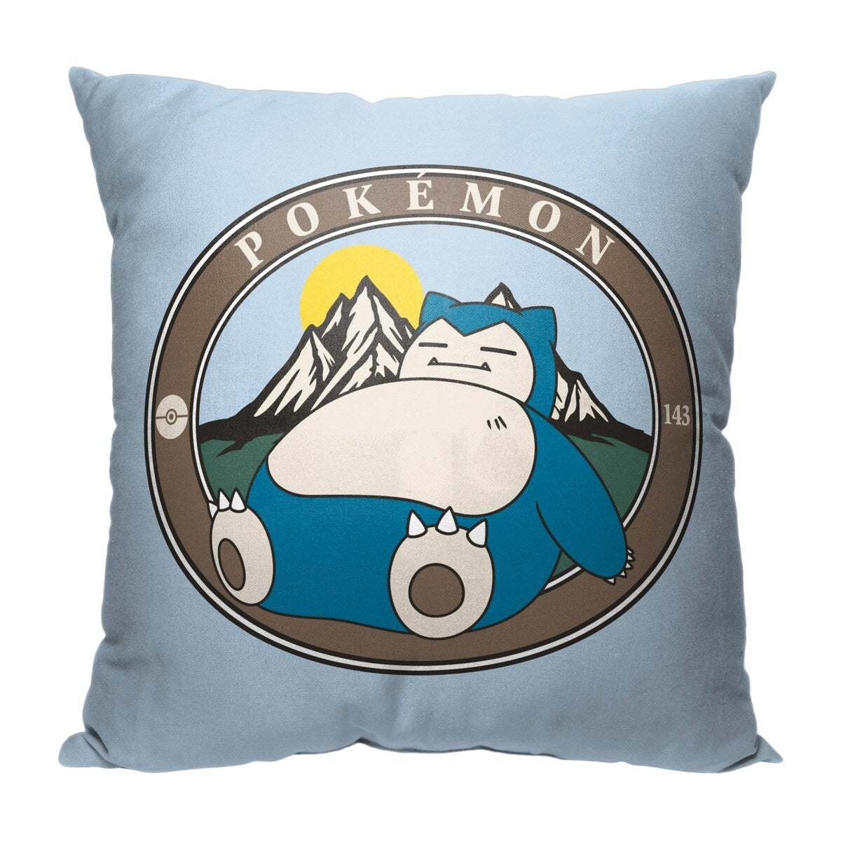 Pokemon Snooring Outdoors Printed Throw Pillow - Blue