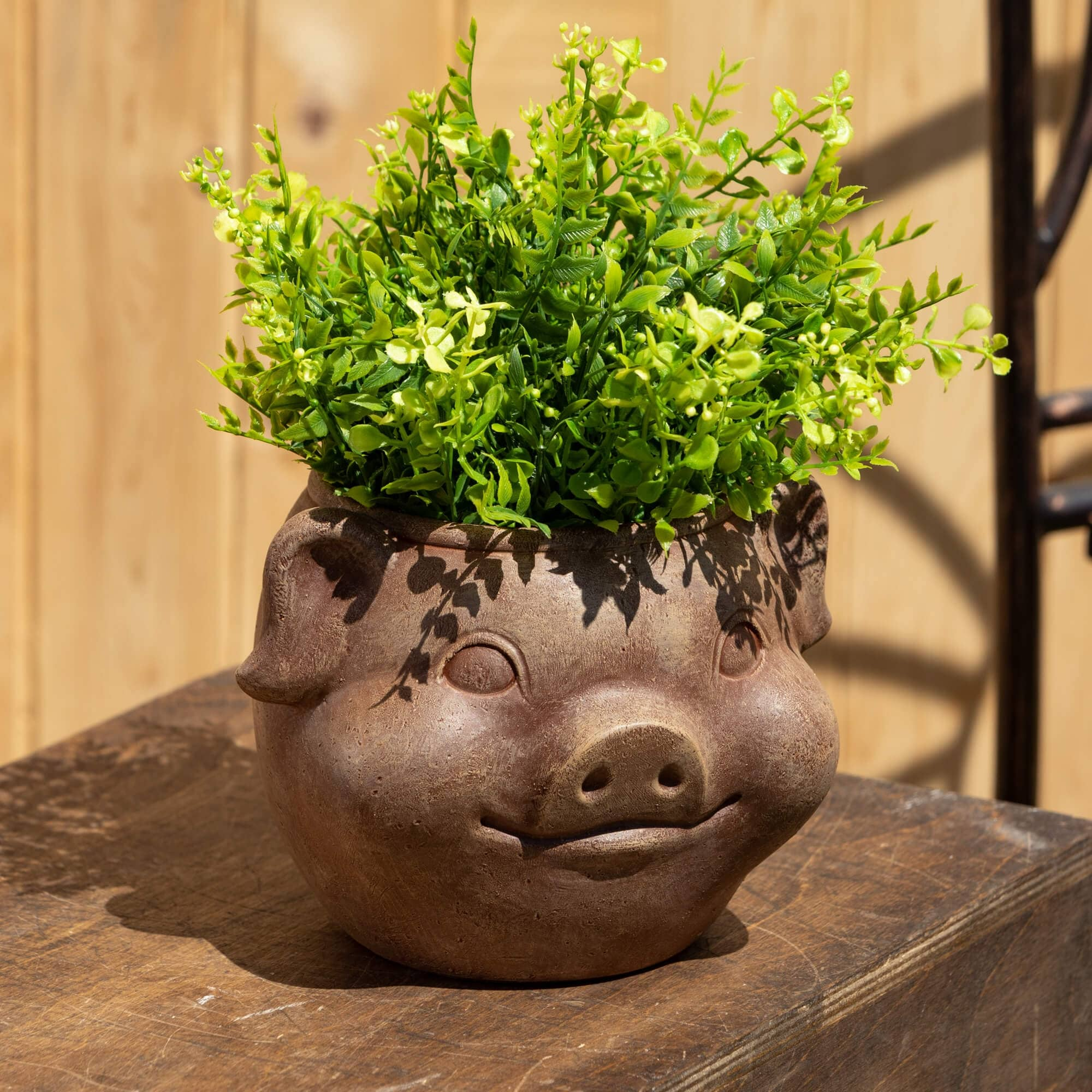 Sullivans Brown Outdoor Animal Planter, Resin