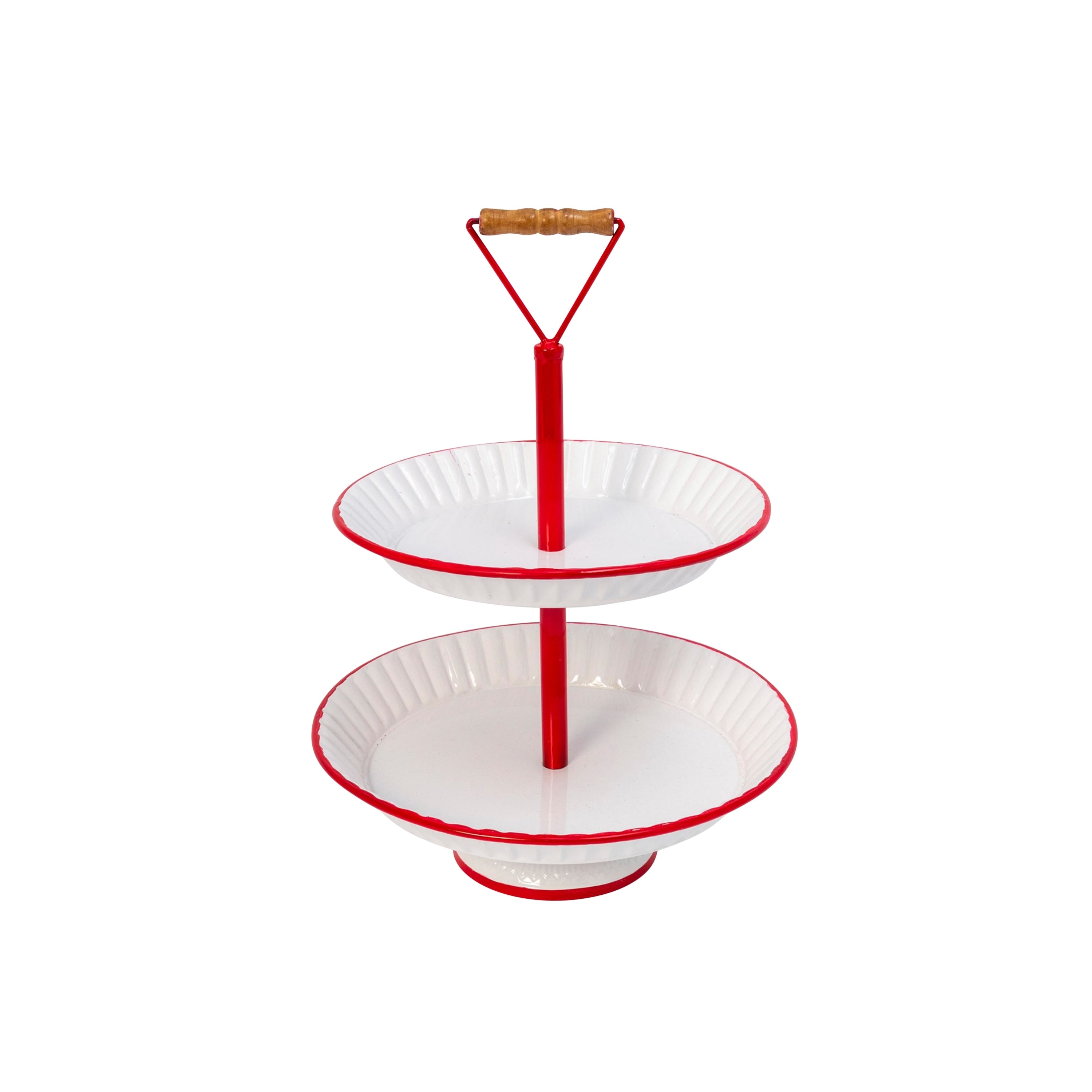 19.3 in. Metal Two Tiered Serving Tray