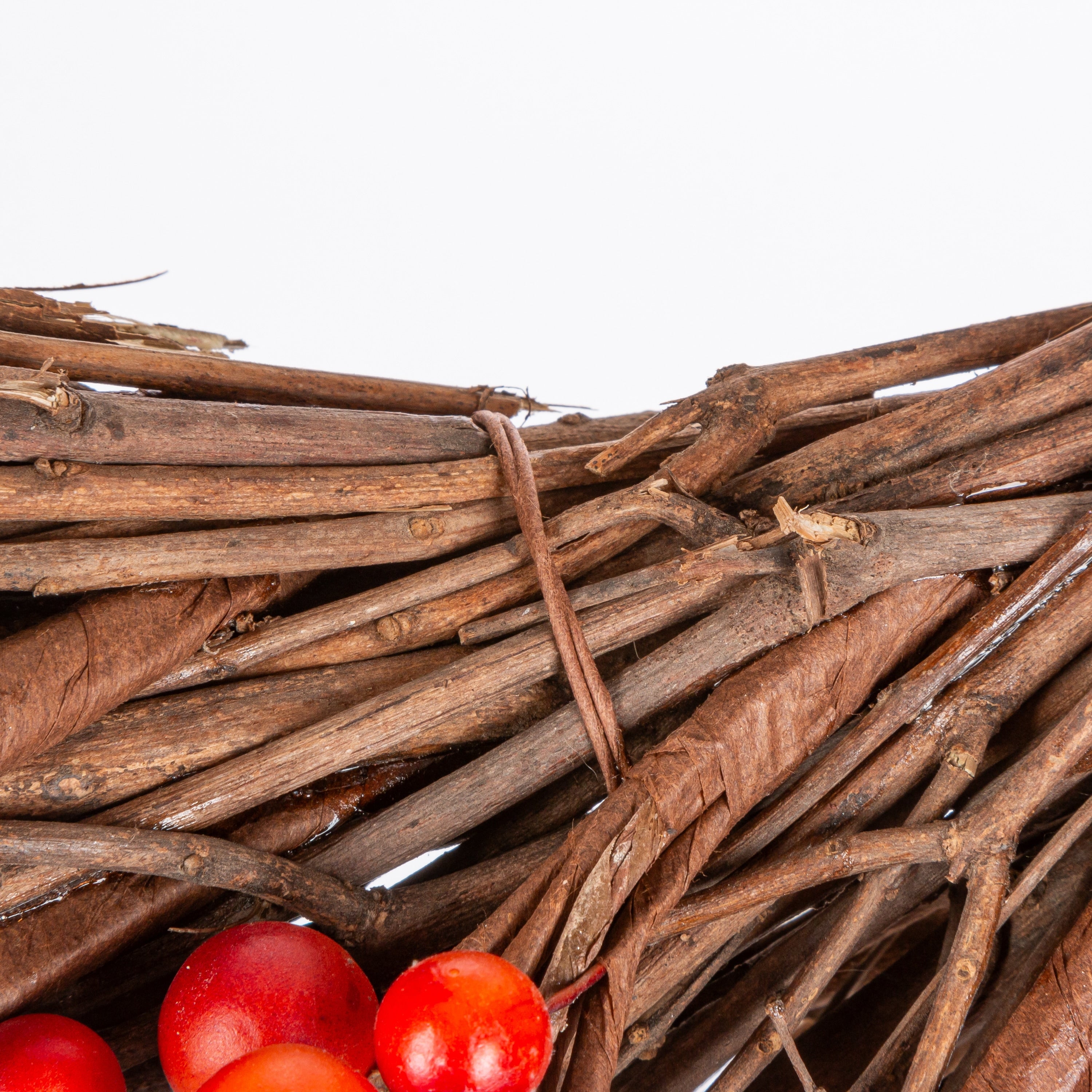 Gold Accented Dried Twig and Autumn Berries Wreath