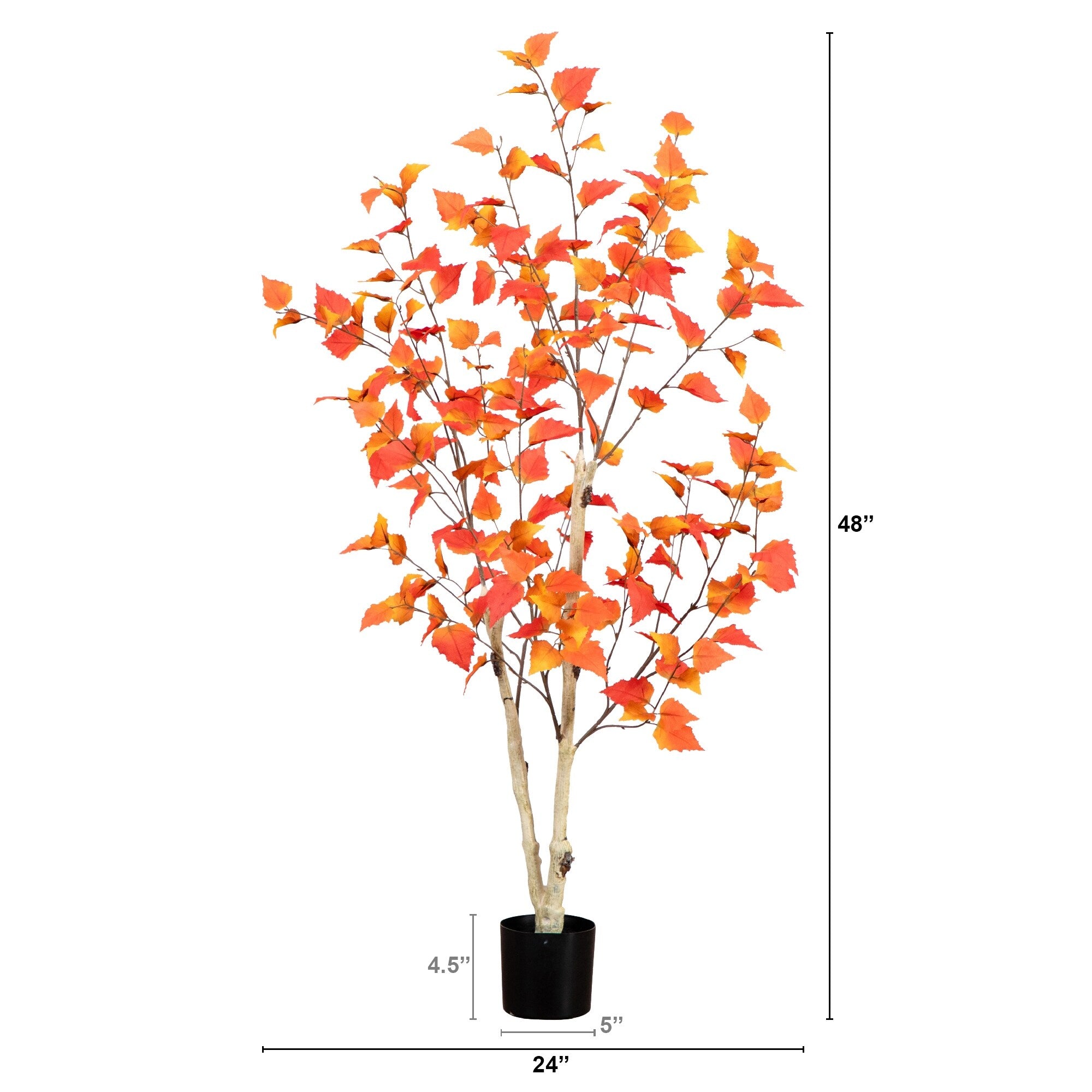 4' Autumn Birch Artificial Fall Tree