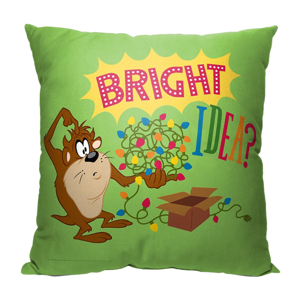 WB Looney Tunes Bright Idea Printed Throw Pillow - Green