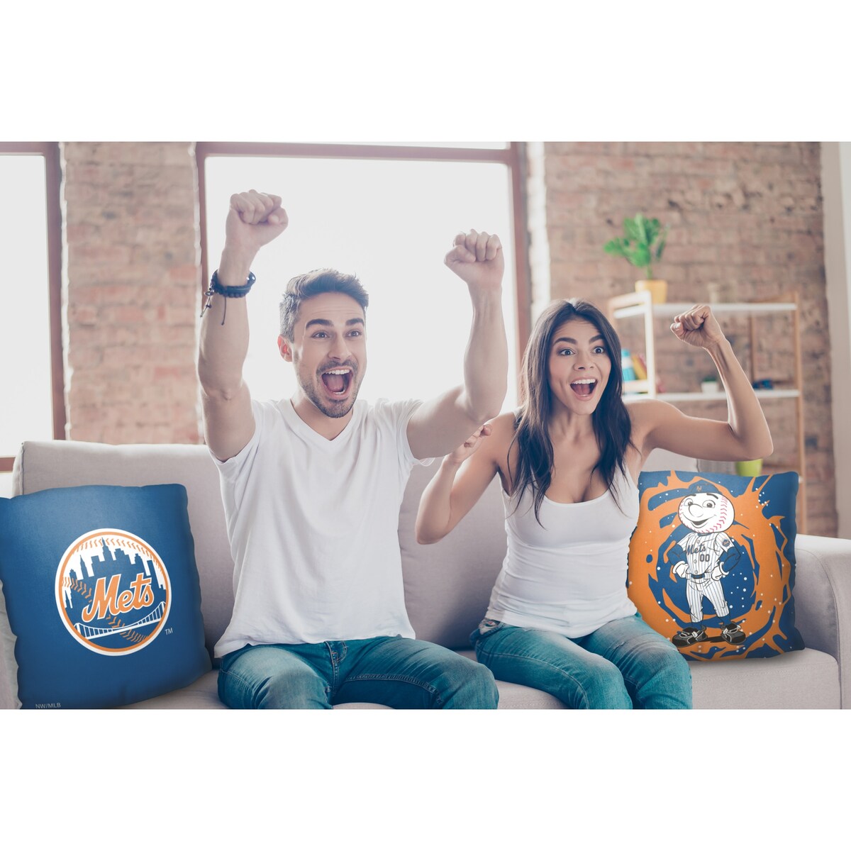 MLB New York Mets Mascots 18 Inch Throw Pillow