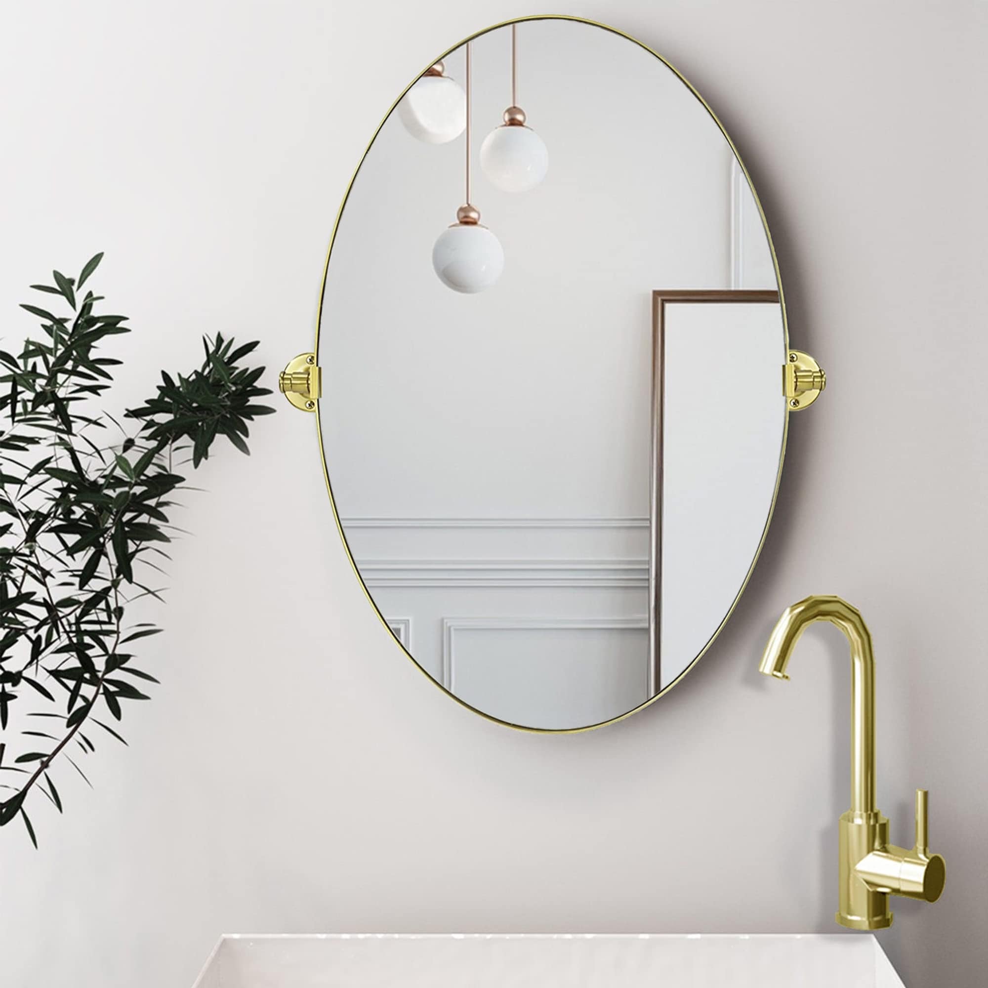 TEHOME Leni Oval Metal Wall Mirror