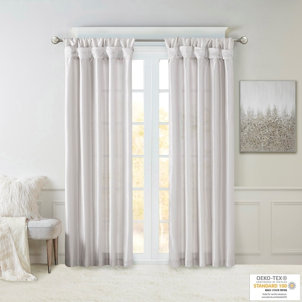 Twist Tab Lined Window Curtain Panel