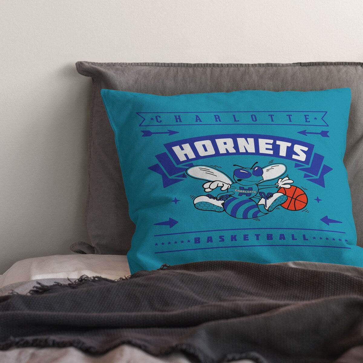 NBA Hardwood Classic Hornets Printed Throw Pillow - Blue