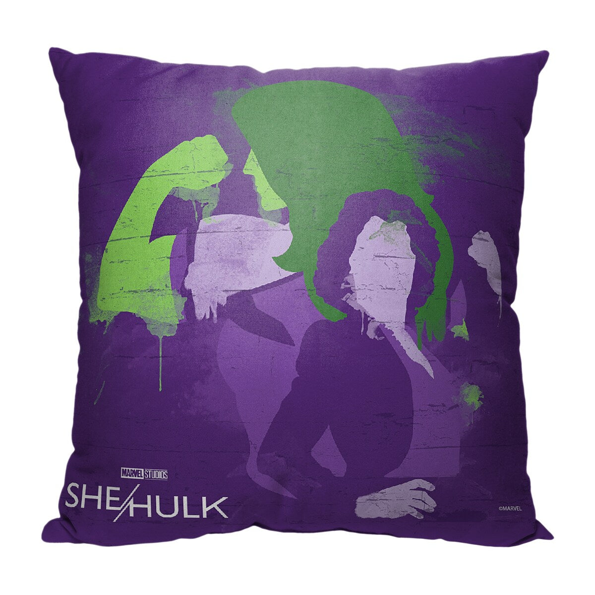 Marvel She Hulk Spray Painted Printed Throw Pillow - Purple