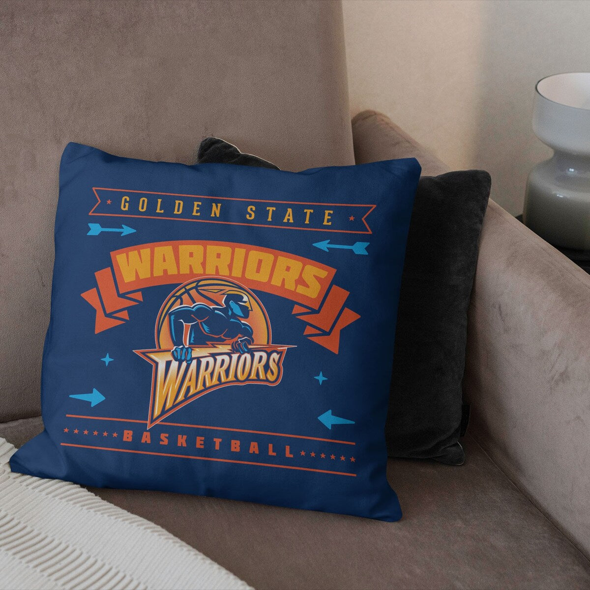 NBA Hardwood Classic Warriors Printed Throw Pillow - Blue