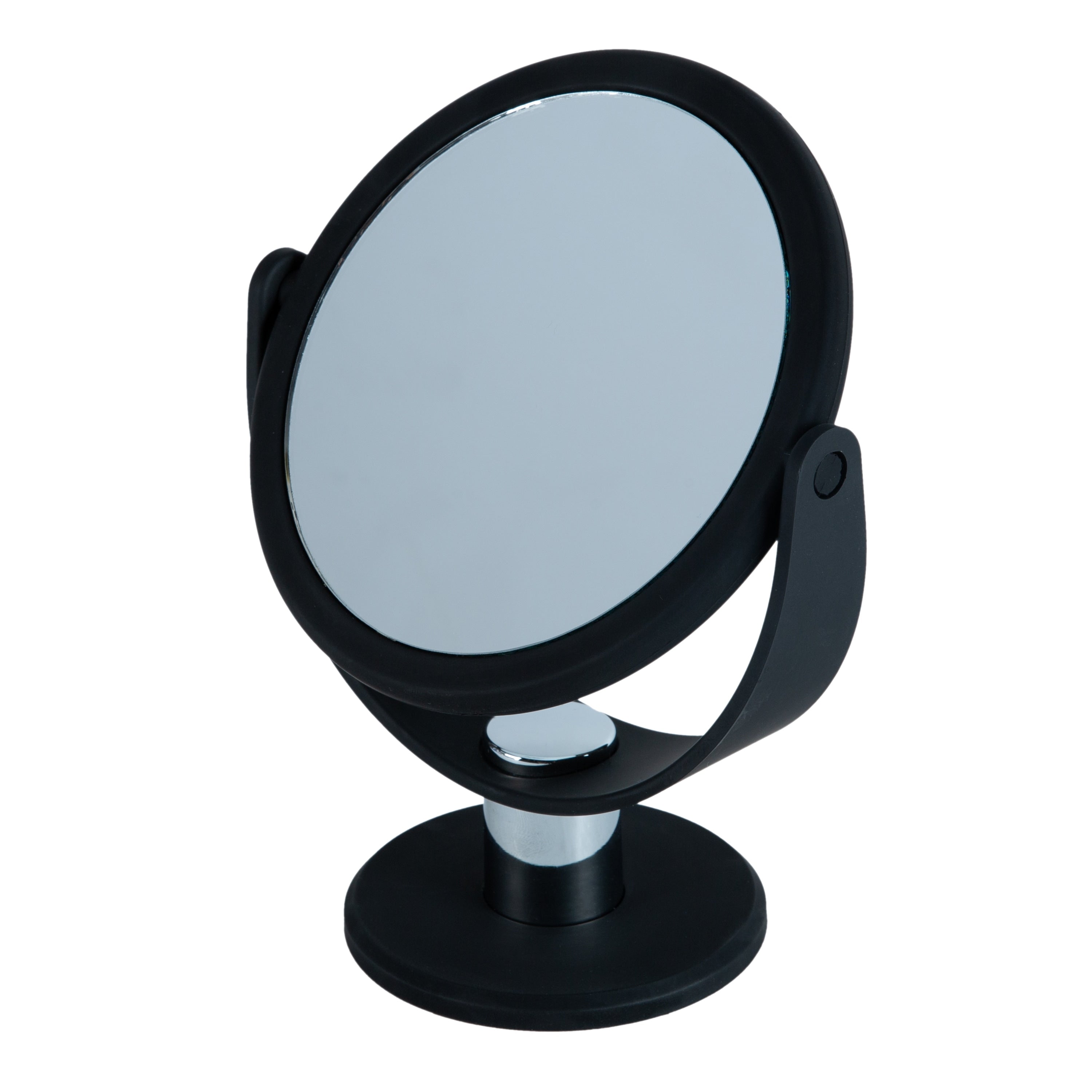 Home Details Dual Sided 10X Magnification Rubberized Vanity Mirror in Black