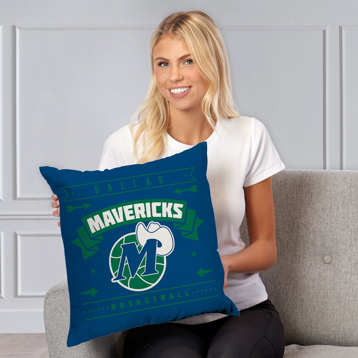 NBA Hardwood Classic Mavericks Printed Throw Pillow - Blue