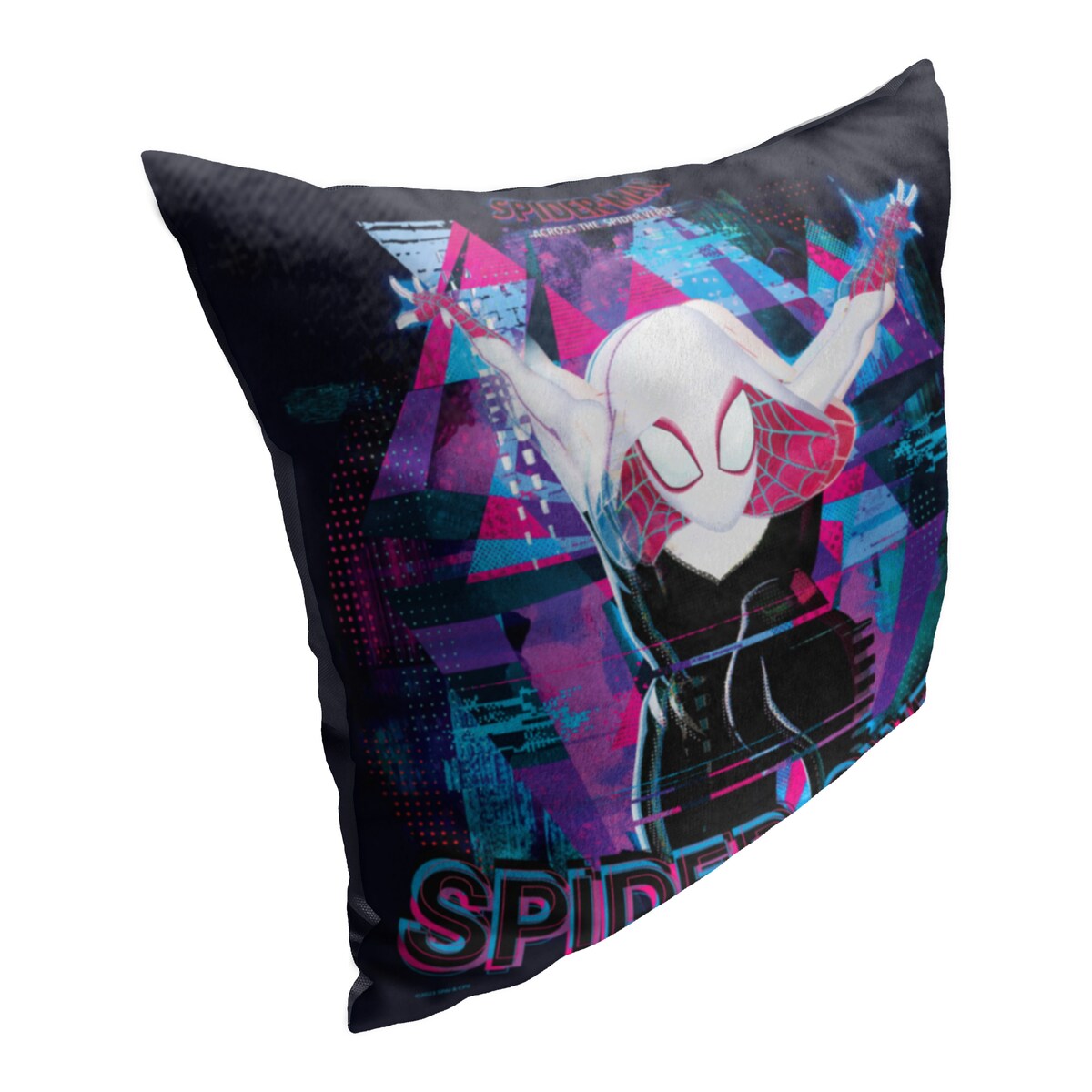 Marvel Spiderman Across the Spiderverse Glitchy Gwen 18 Inch Throw Pillow