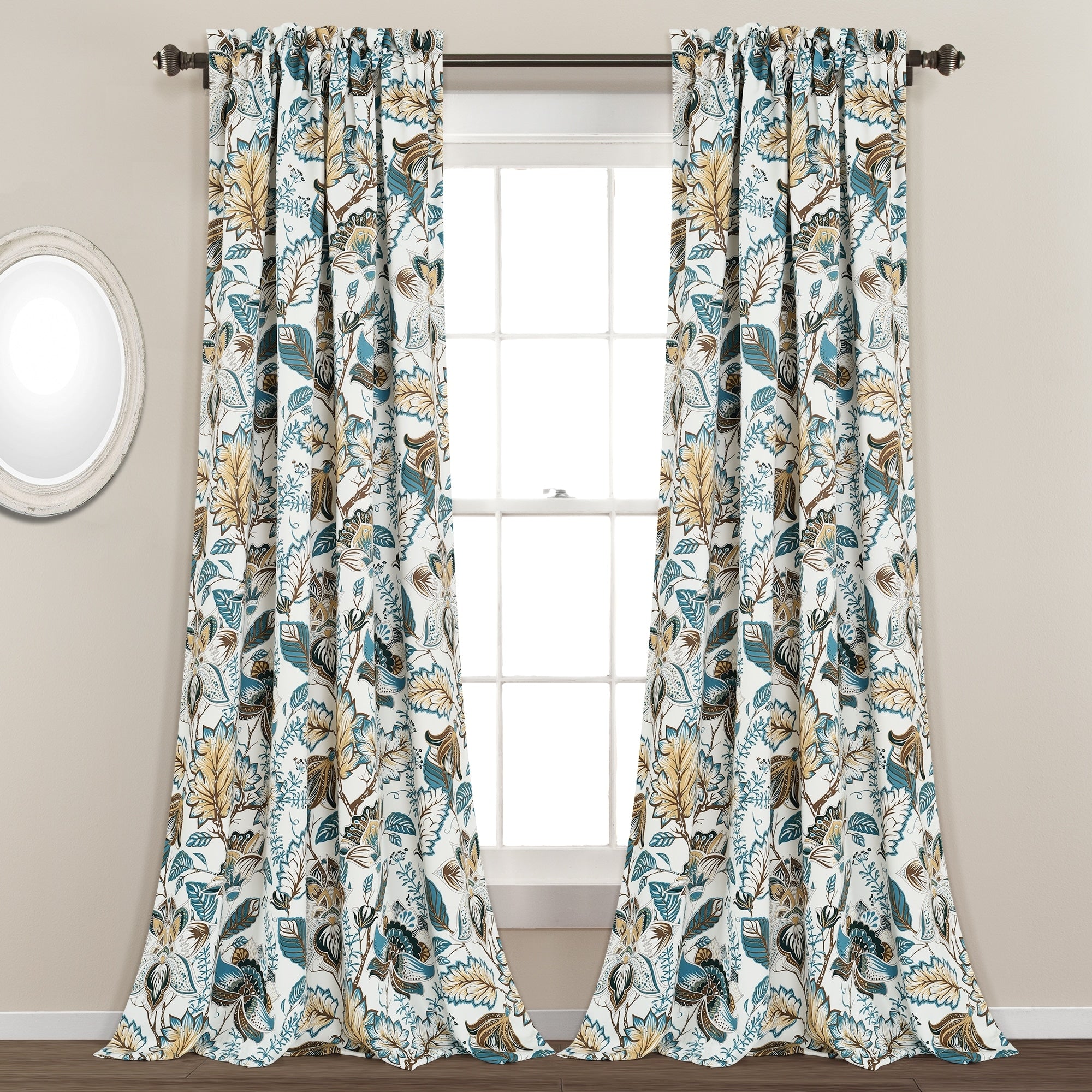 Lush Decor Cynthia Jacobean Room-darkening Curtain Panel Pair