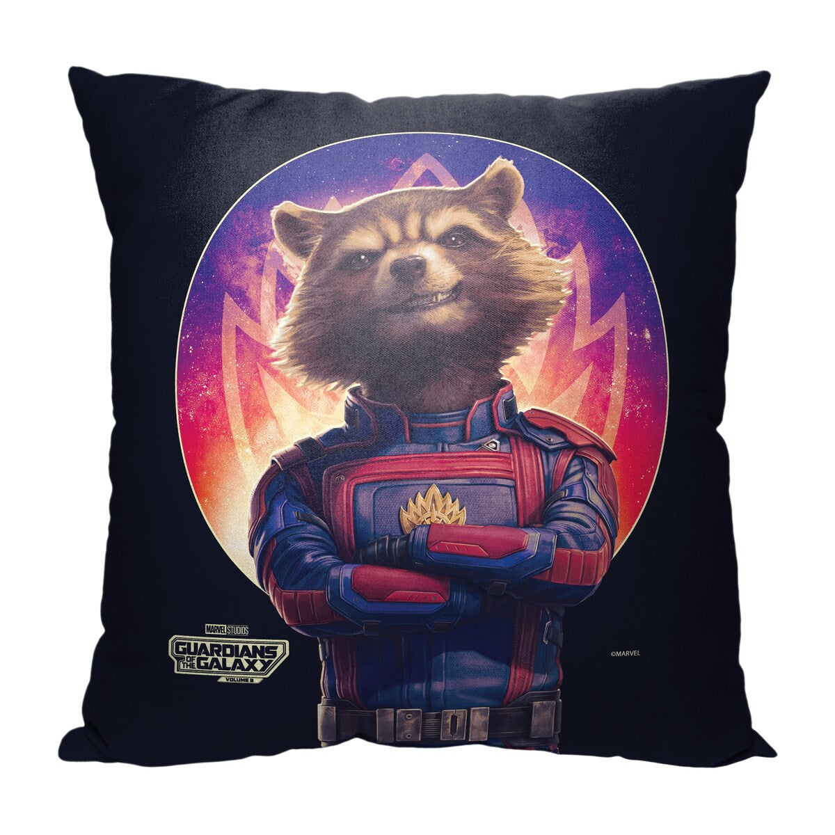 Marvel Guardians of the Galaxy 3 Rocket Raccoon Printed Throw Pillow - Black