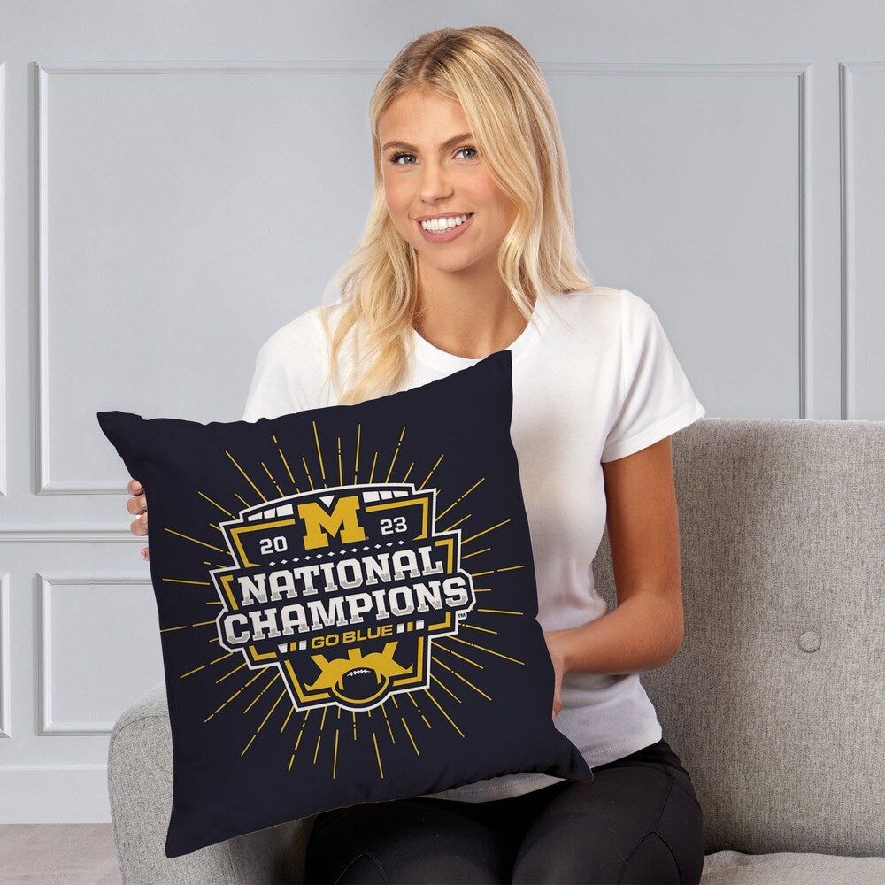 NCAA 2023 FBC Intimidate Michigan Printed Throw Pillow - Blue