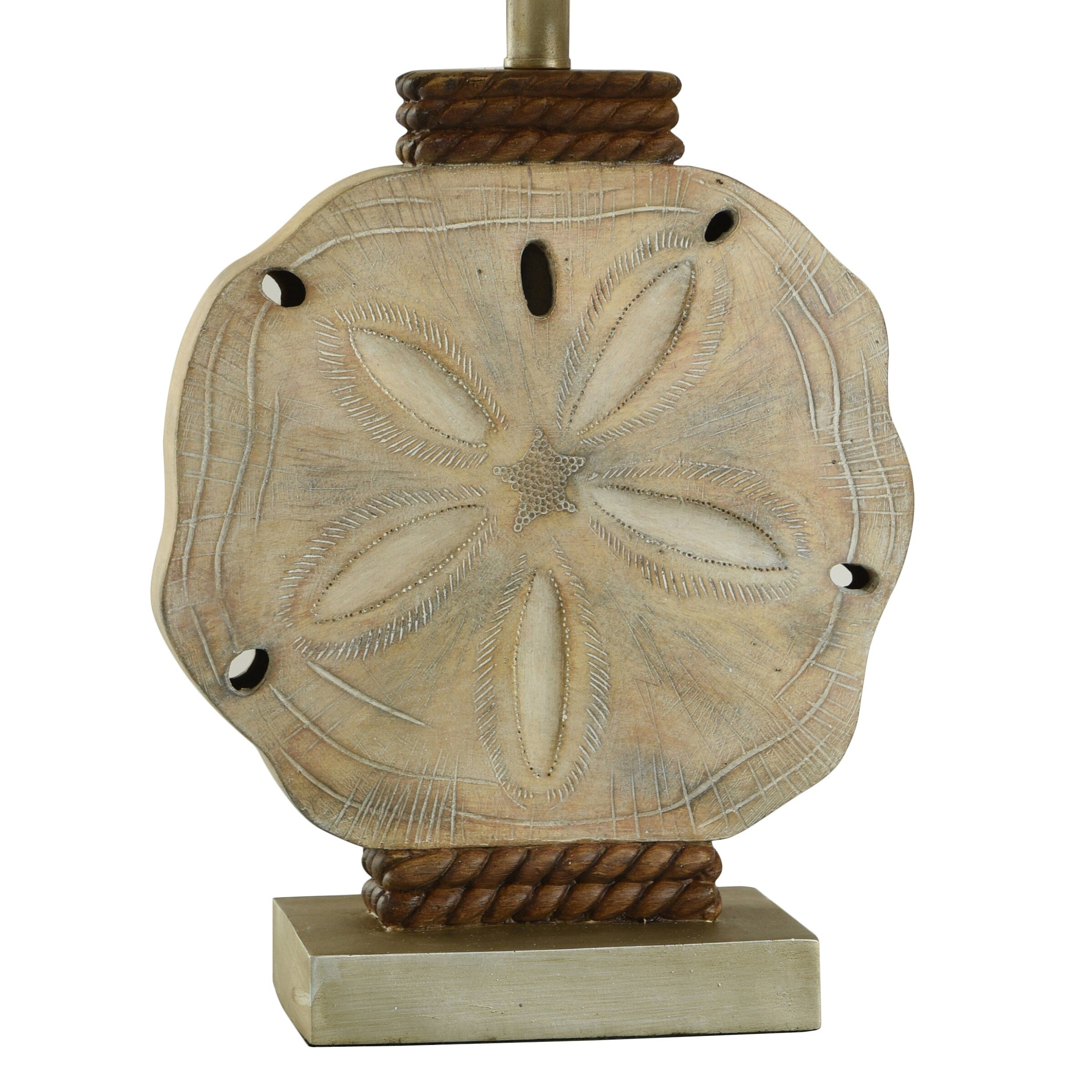 StyleCraft Vipitenow Large Sand Dollar and Rope Table Lamp with Shell Tassel