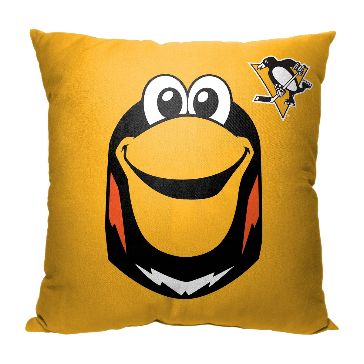 NHL Mascot Love Penguins Printed Throw Pillow - Yellow