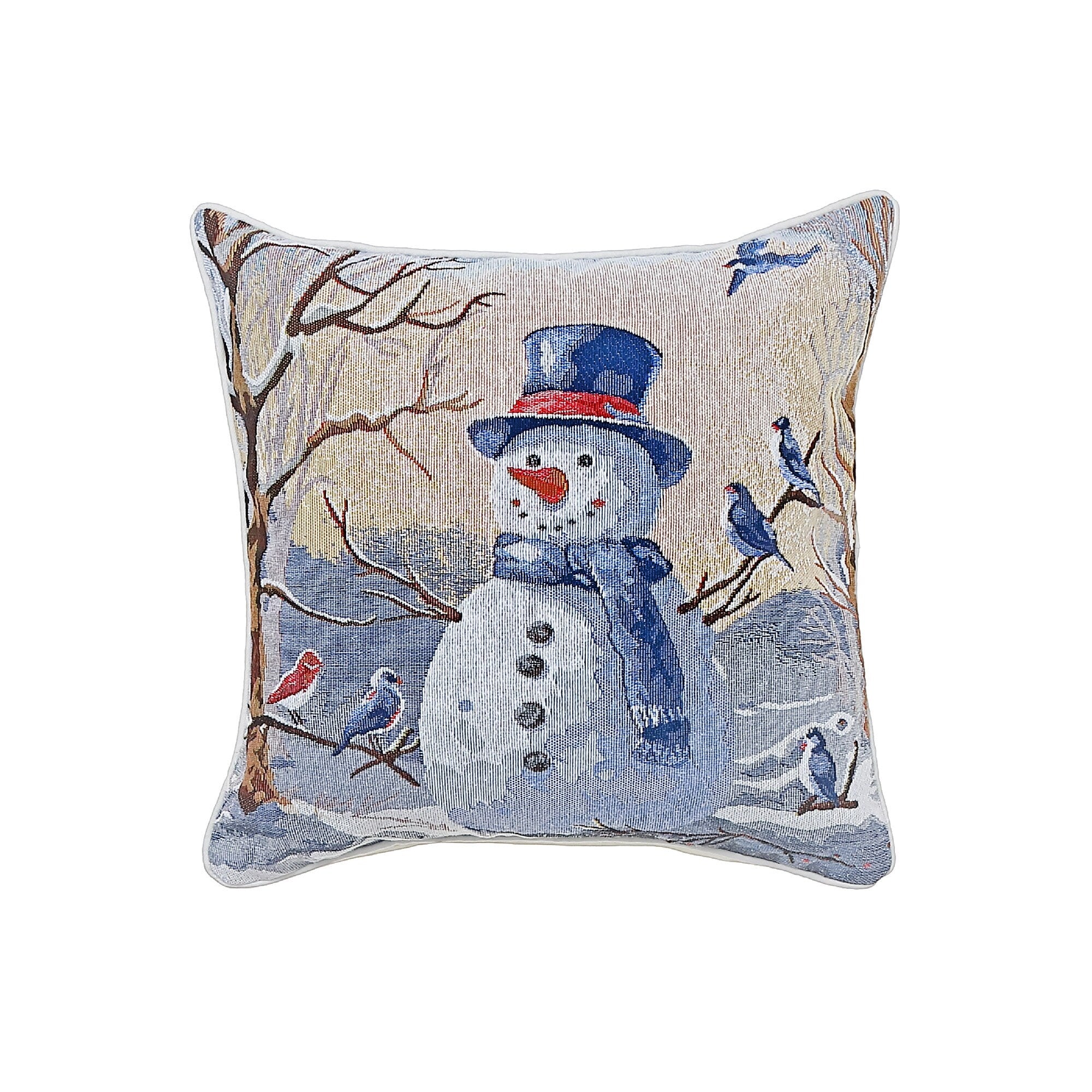 Tapestry Cushion Snowman 18 X 18 - Set of 2