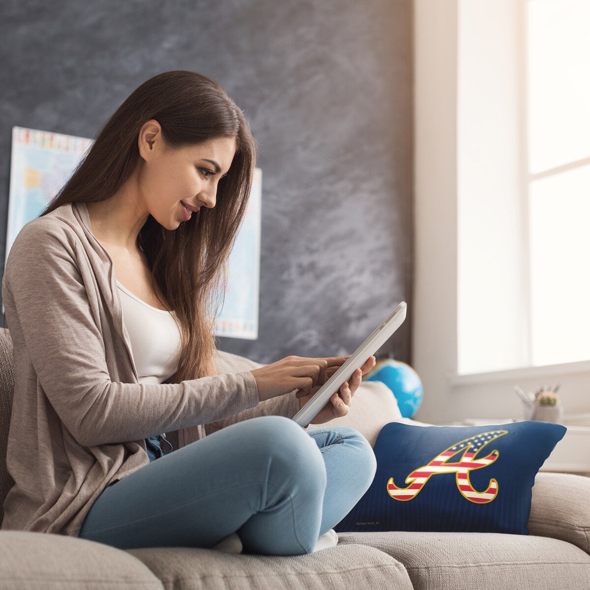 MLB Atlanta Braves Celebrate Series 18 Inch Throw Pillow