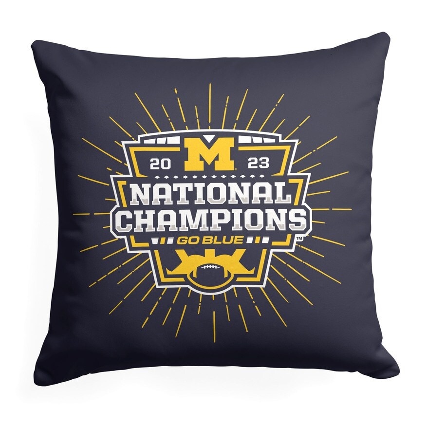 NCAA 2023 FBC Intimidate Michigan Printed Throw Pillow - Blue