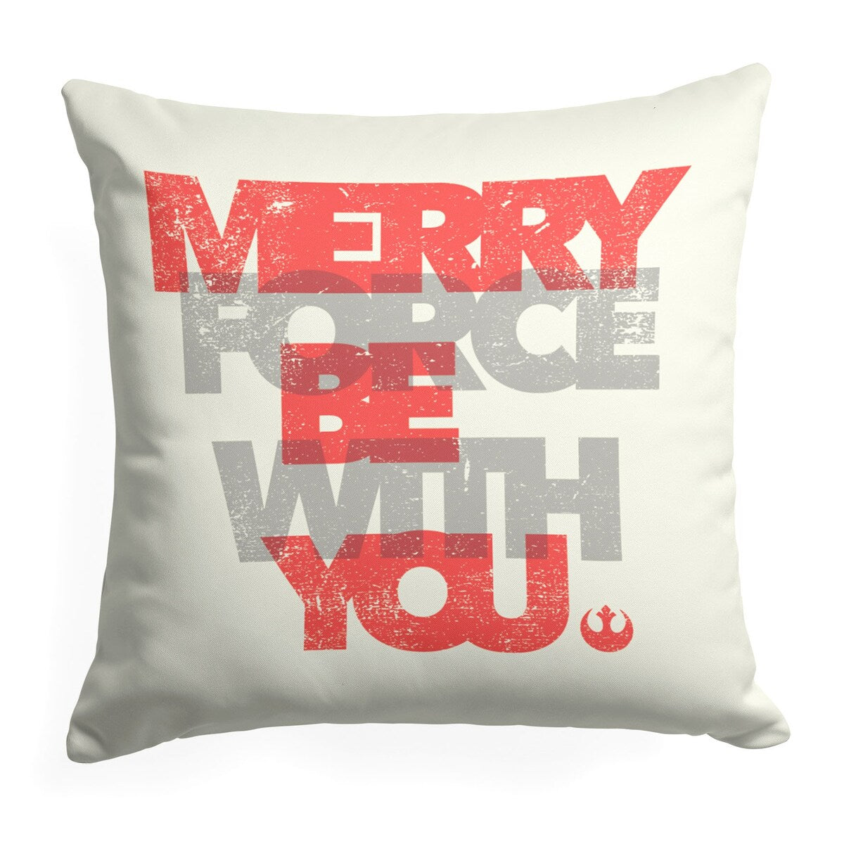 Star Wars Classic Merry Force with You Printed Throw Pillow - White