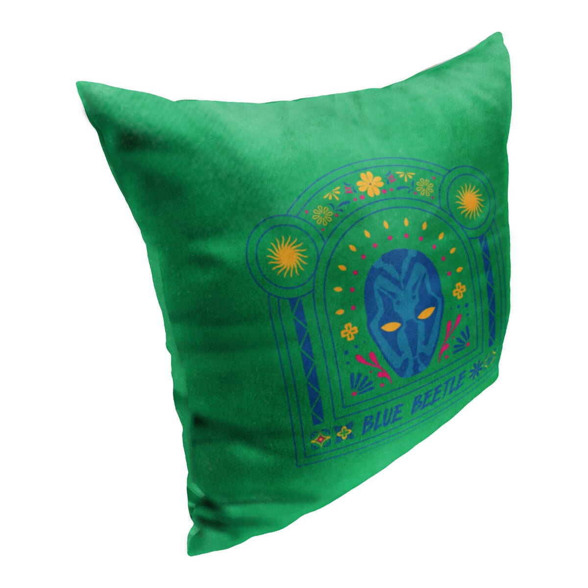 WB Blue Beetle Symbiotic Host Printed Throw Pillow - Green