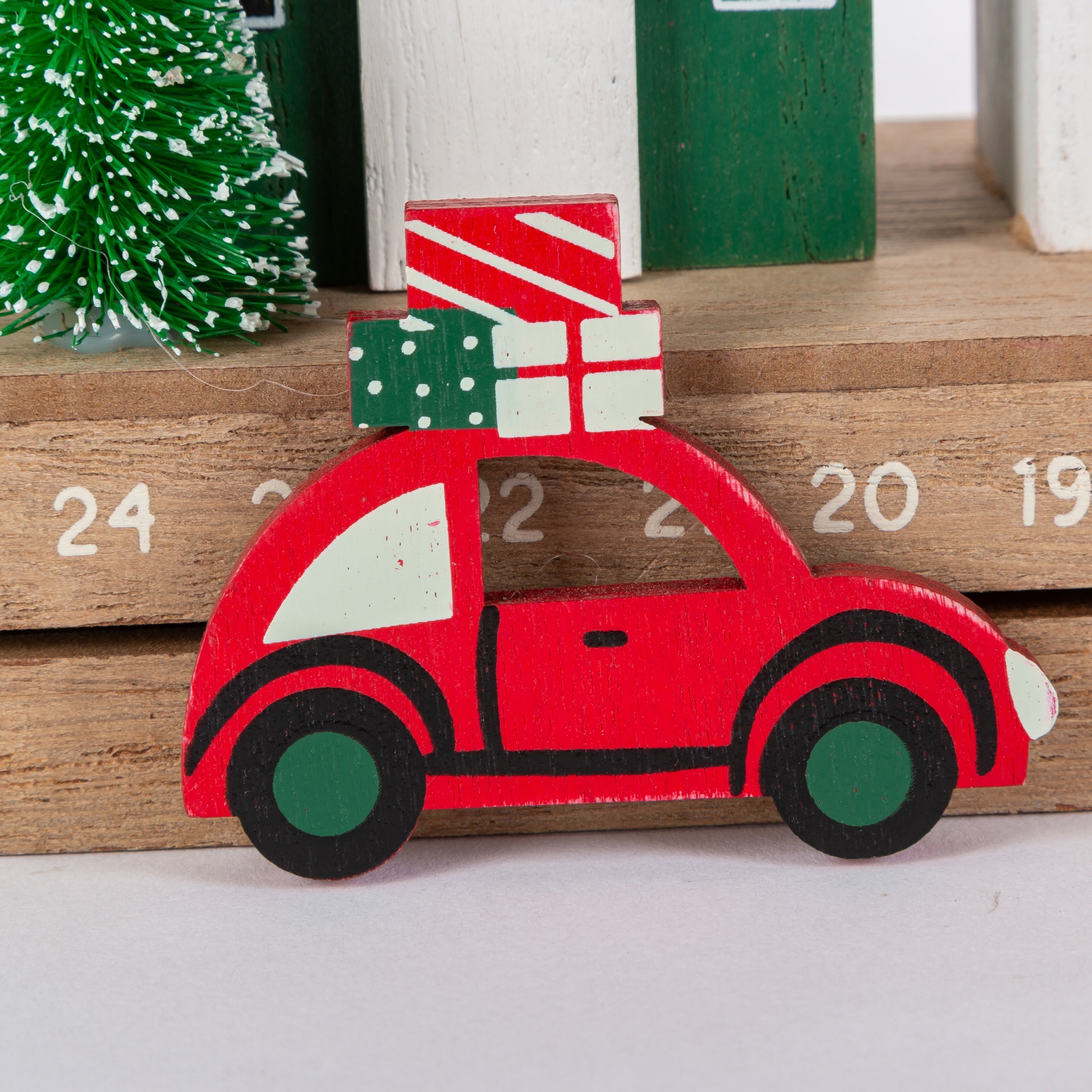 Charming 10.75 Inch Lighted Row House Countdown Calendar with Timer