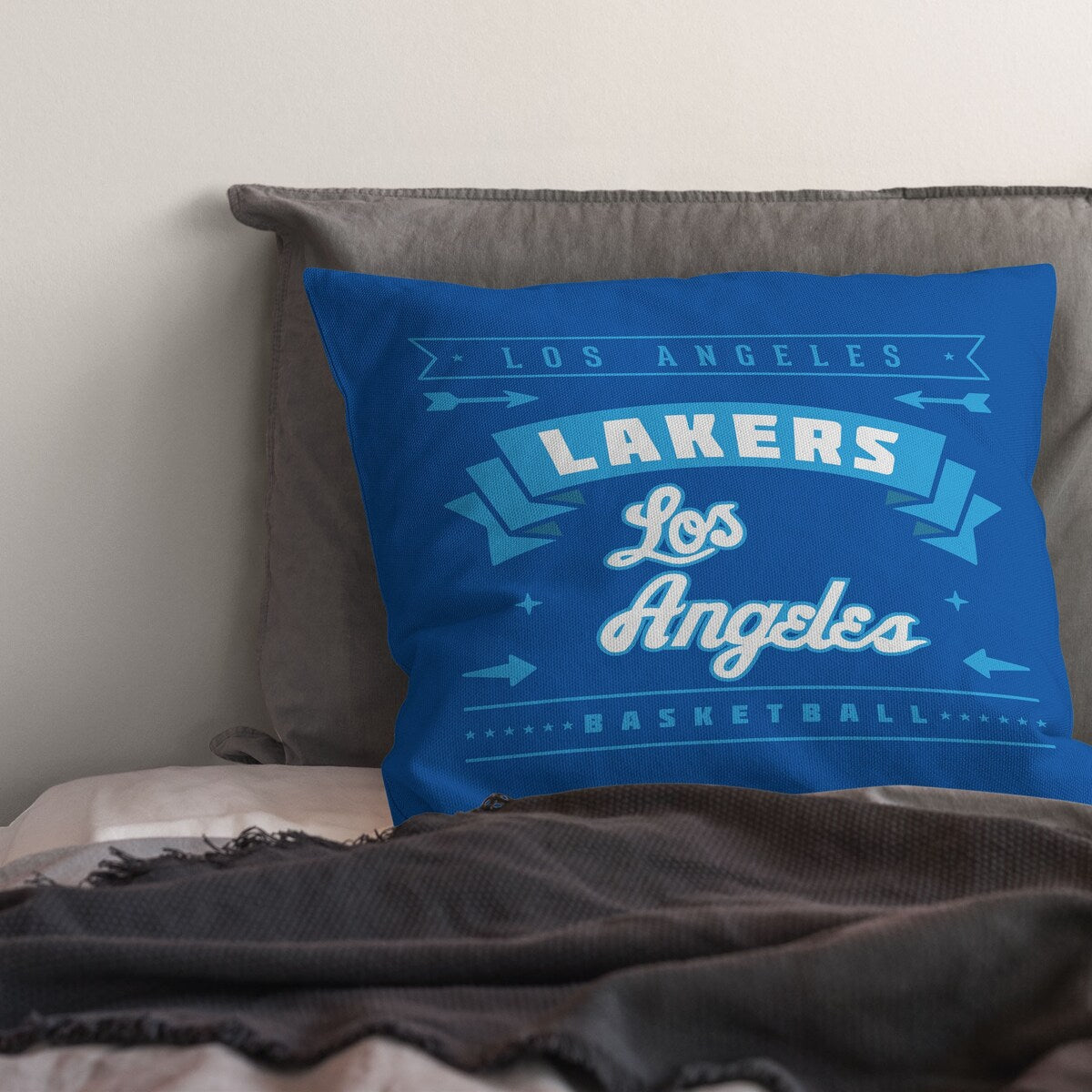 NBA Hardwood Classic Lakers Printed Throw Pillow - Blue