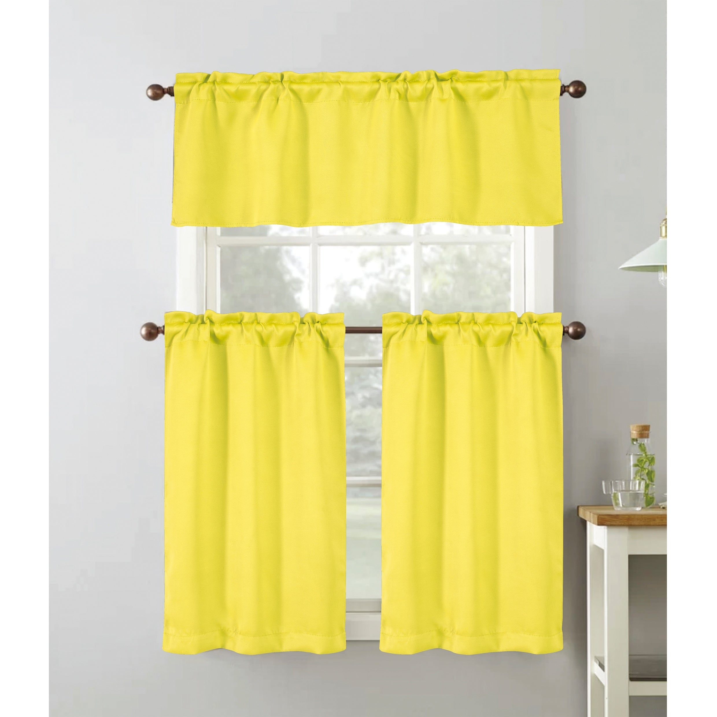 Anchorage Privacy Solid Kitchen Curtain