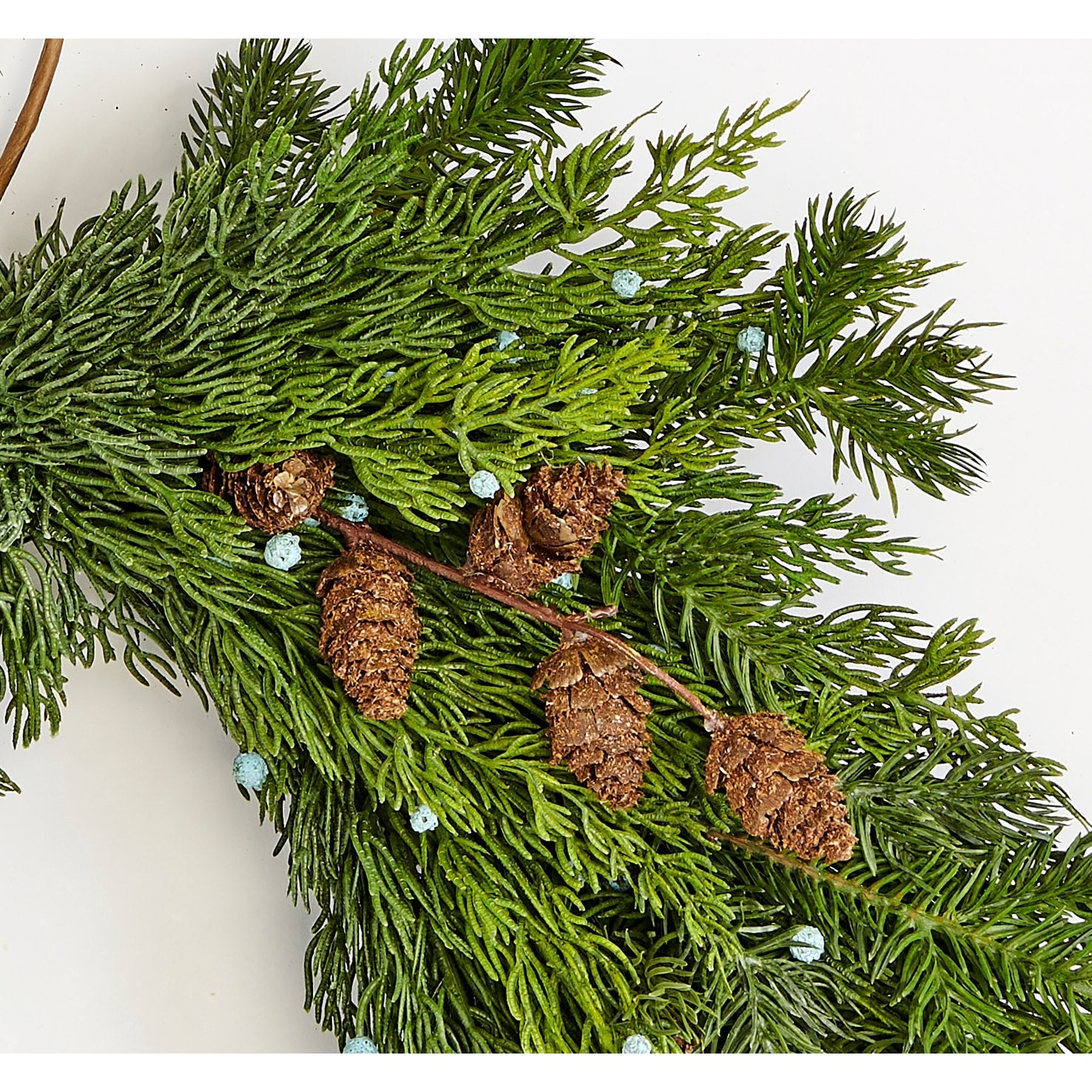 21 Christmas Artificial Evergreen Pine Juniper with Seed Cone Swag - 21