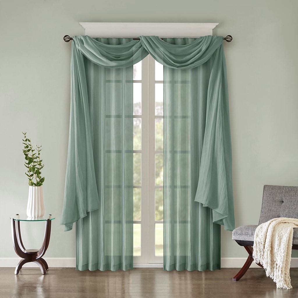 Solid Crushed Curtain Panel Pair