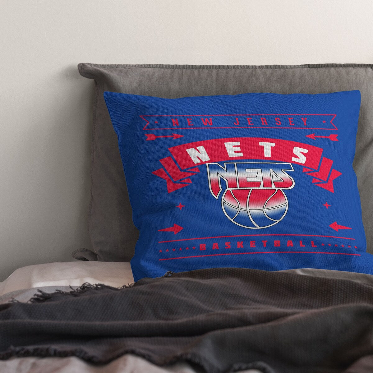 NBA Hardwood Classic Nets Printed Throw Pillow - Blue